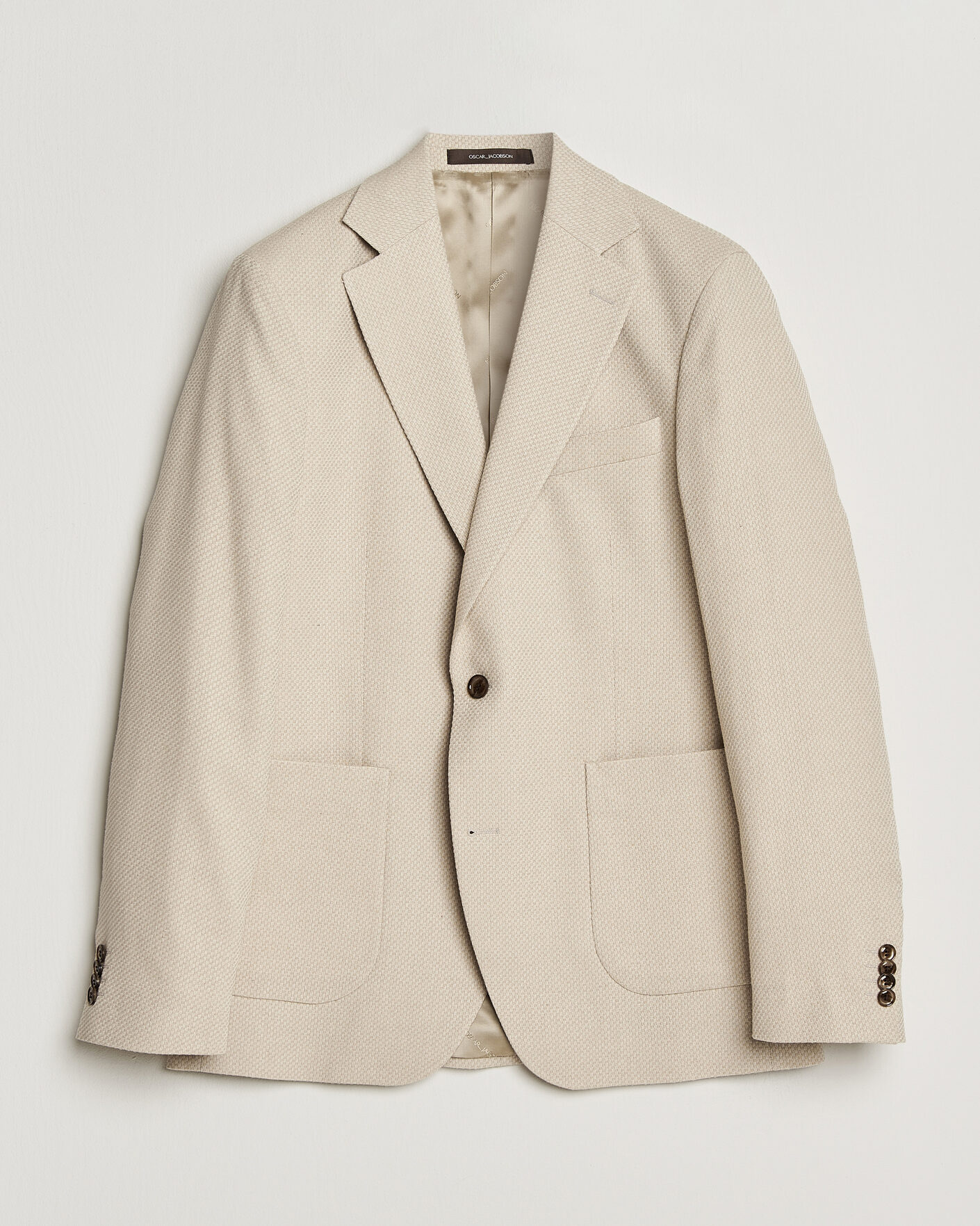 Herren | Sakkos | Oscar Jacobson | Fogerty Patch Structure Cotton Blazer Beige