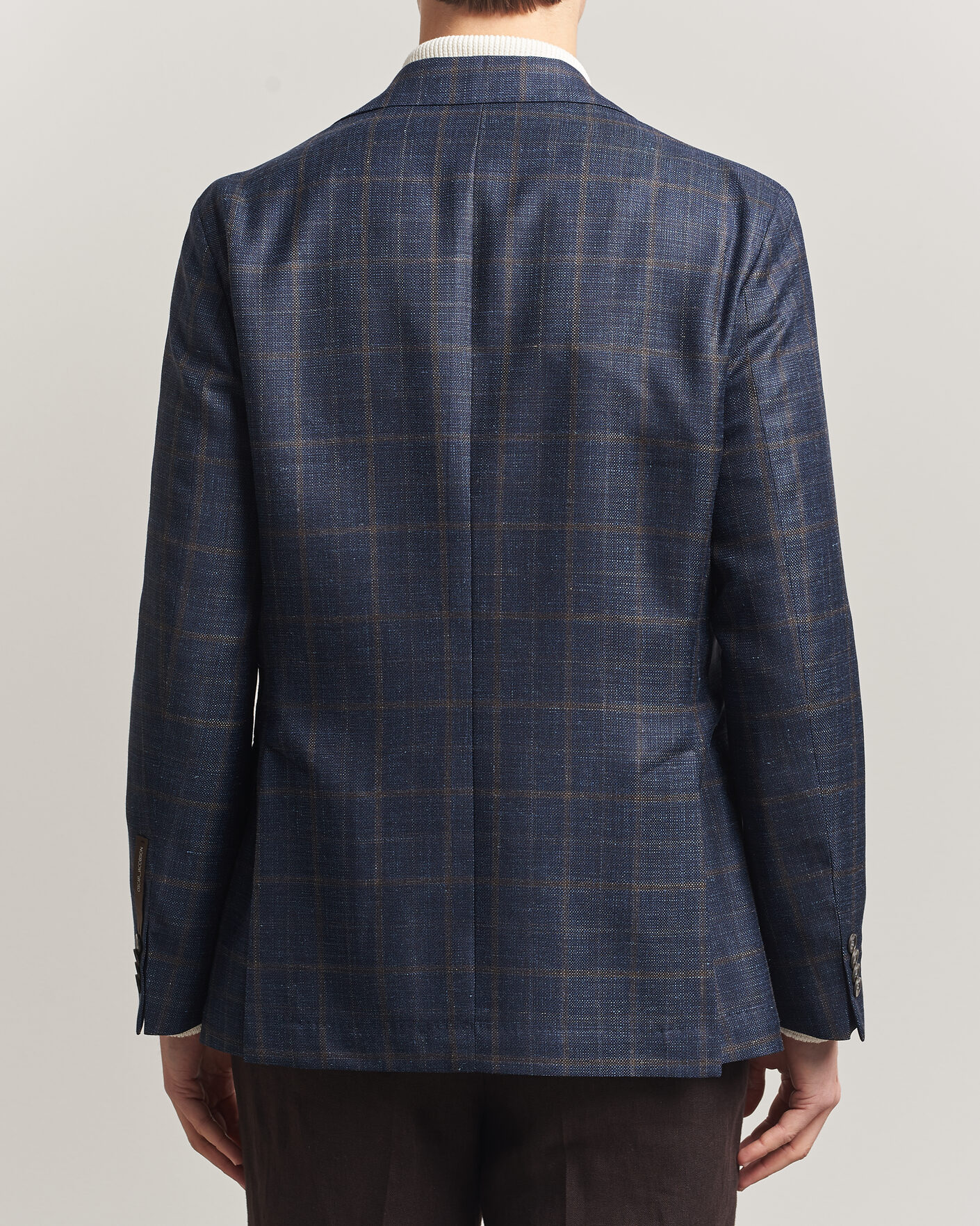 Herren | Sakkos | Oscar Jacobson | Ferry Patch Loro Piana Summertime Checked Blazer Navy