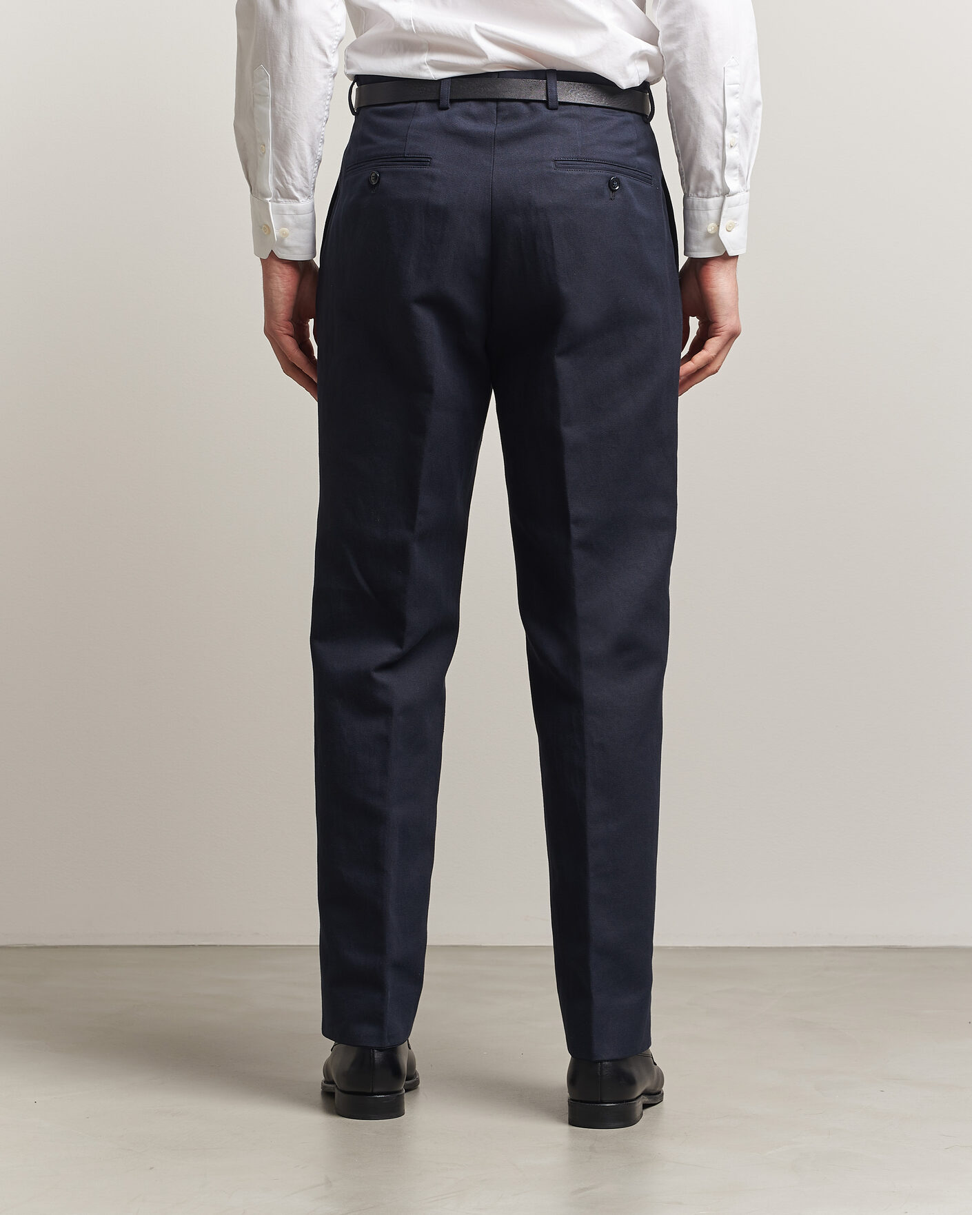 Herren | Hosen | Oscar Jacobson | Del Cotton/Linen Trousers Navy