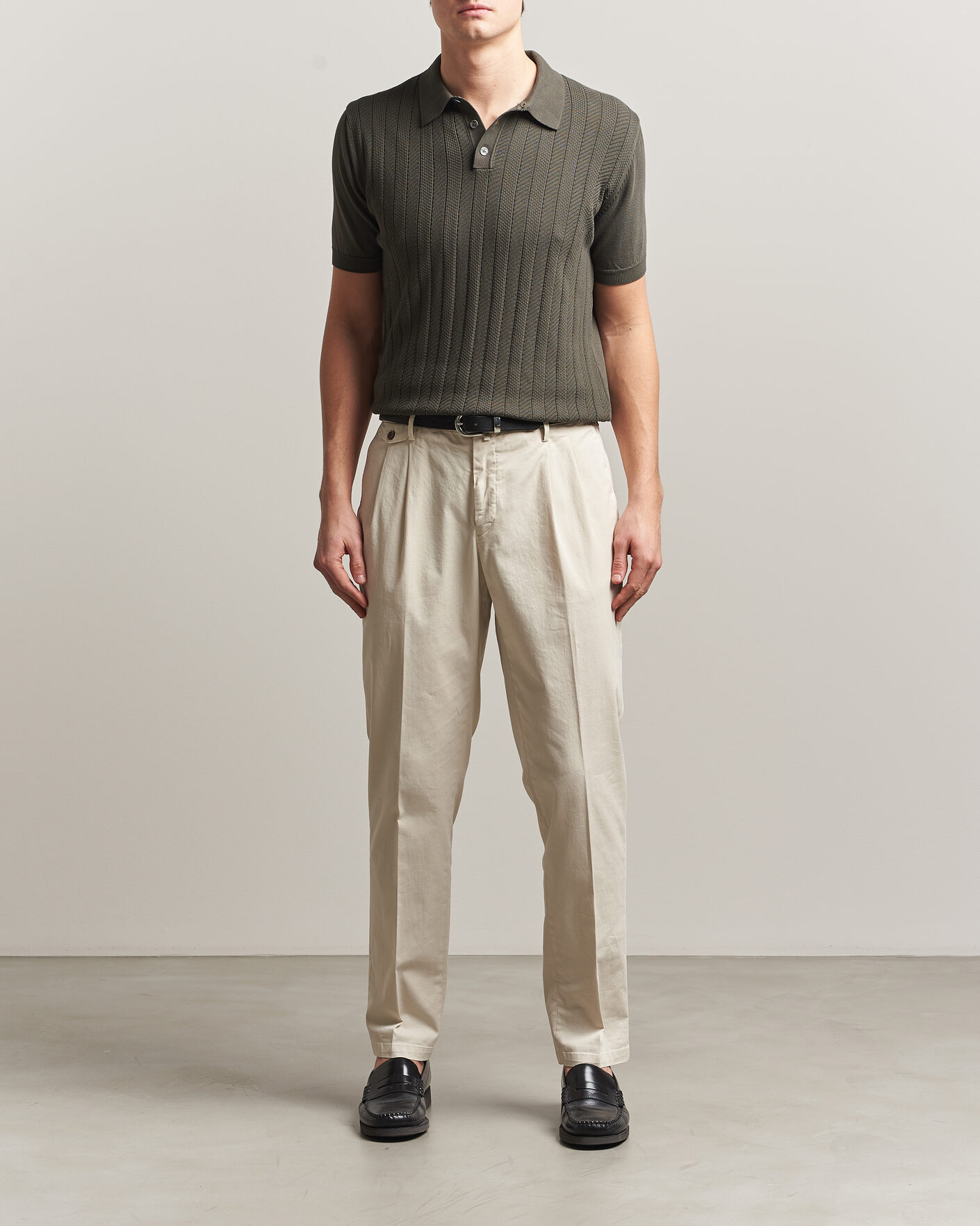 Herren | Poloshirts | Oscar Jacobson | Barto Structured Cotton Polo Green