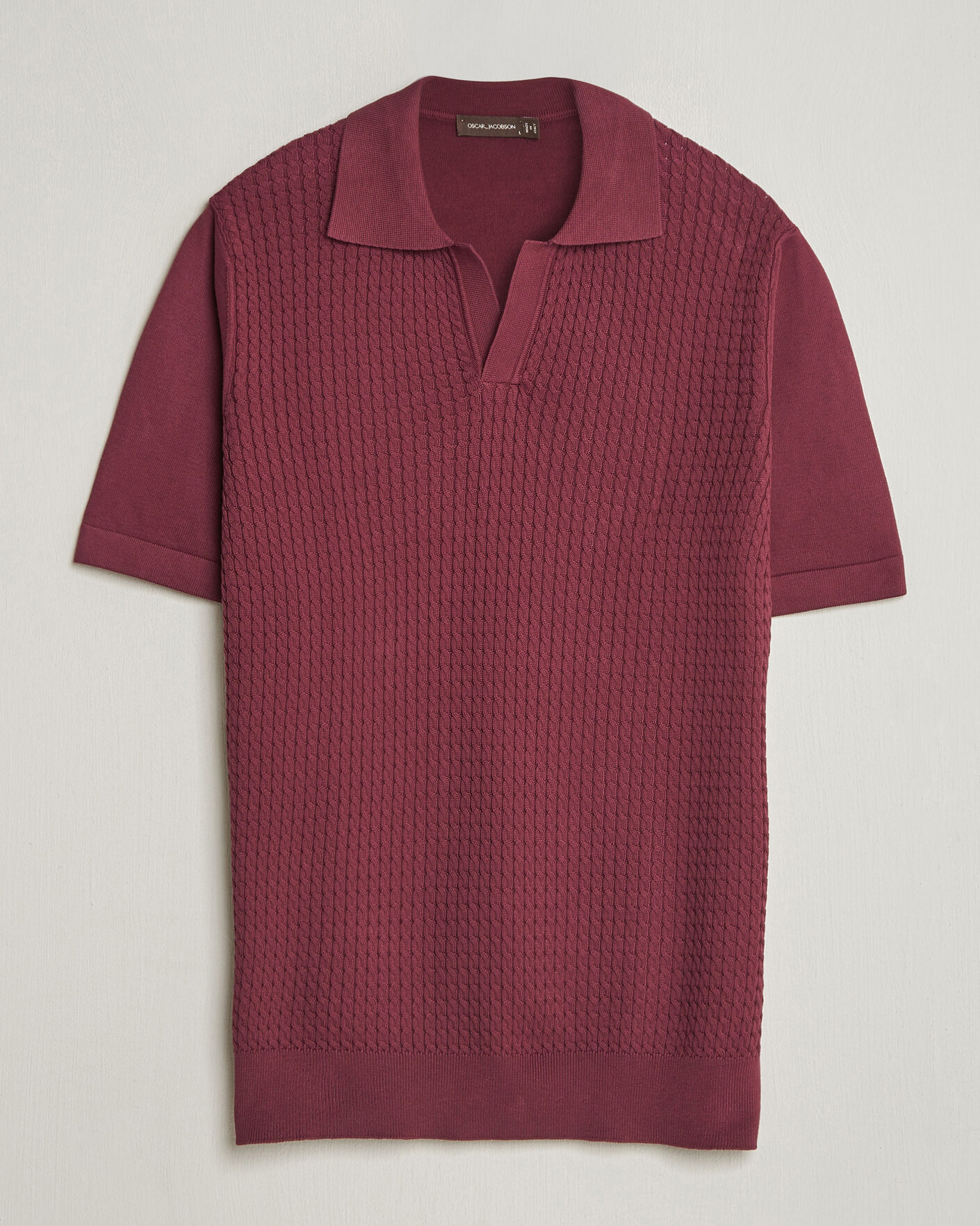 Herren | Poloshirts | Oscar Jacobson | Alf Structured Cotton Polo Wine Red