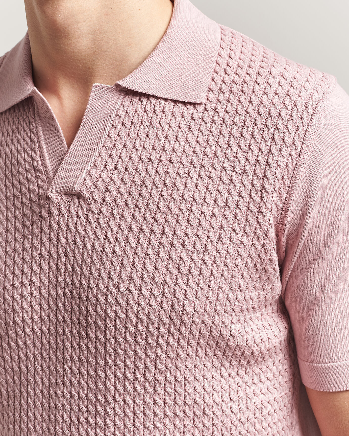 Herren | Poloshirts | Oscar Jacobson | Alf Structured Cotton Polo Pink