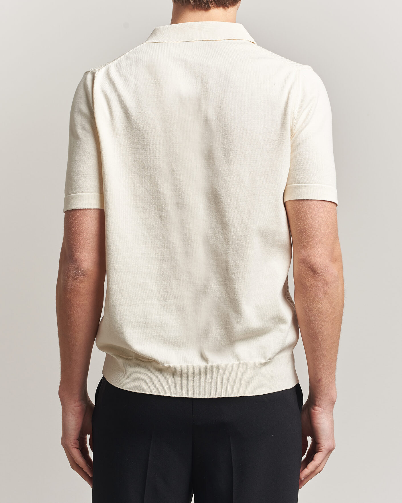 Herren | Poloshirts | Oscar Jacobson | Alf Structured Cotton Polo Off White