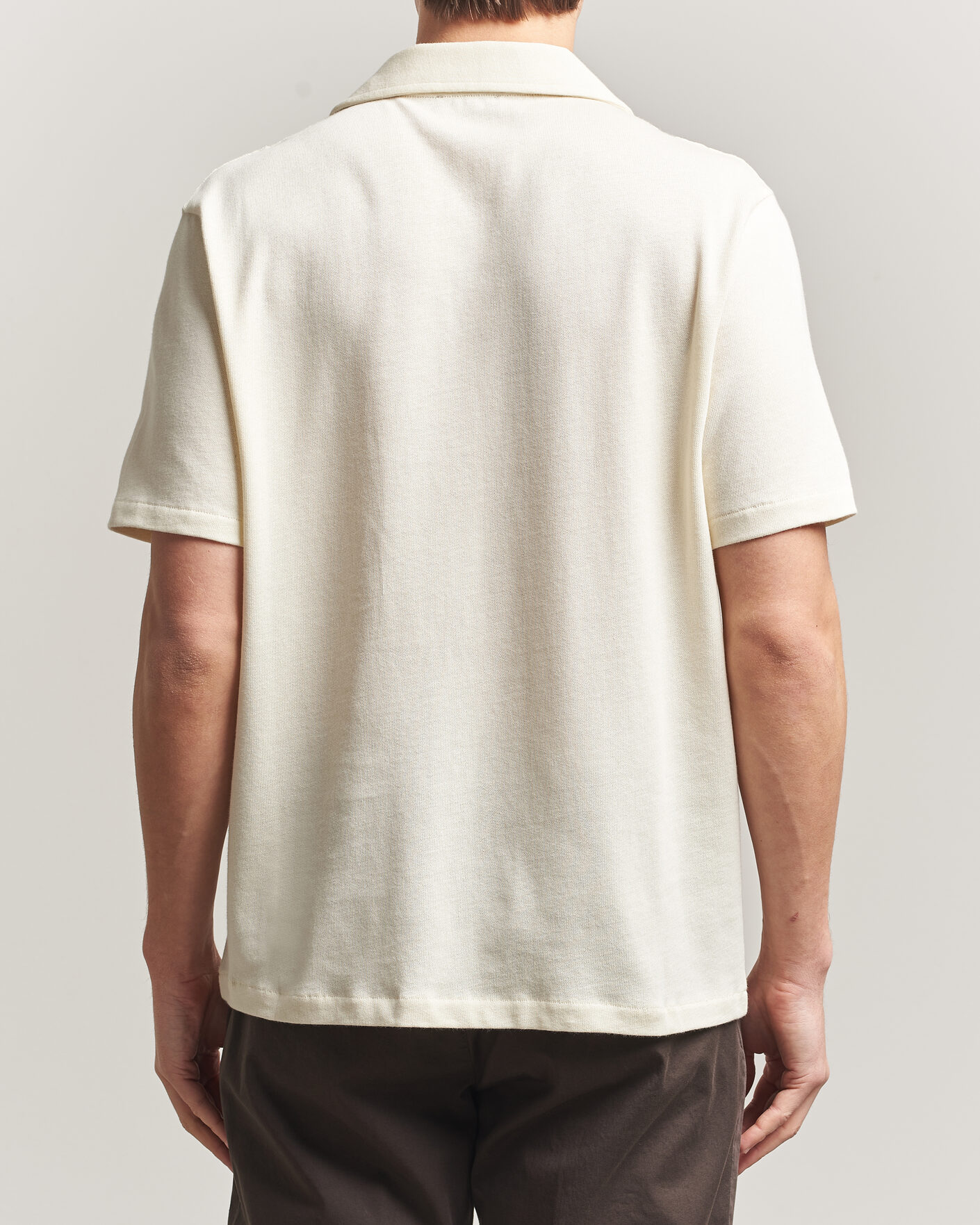 Herren | Hemden | Oscar Jacobson | Kirk Knitted Short Sleeve Shirt Off White