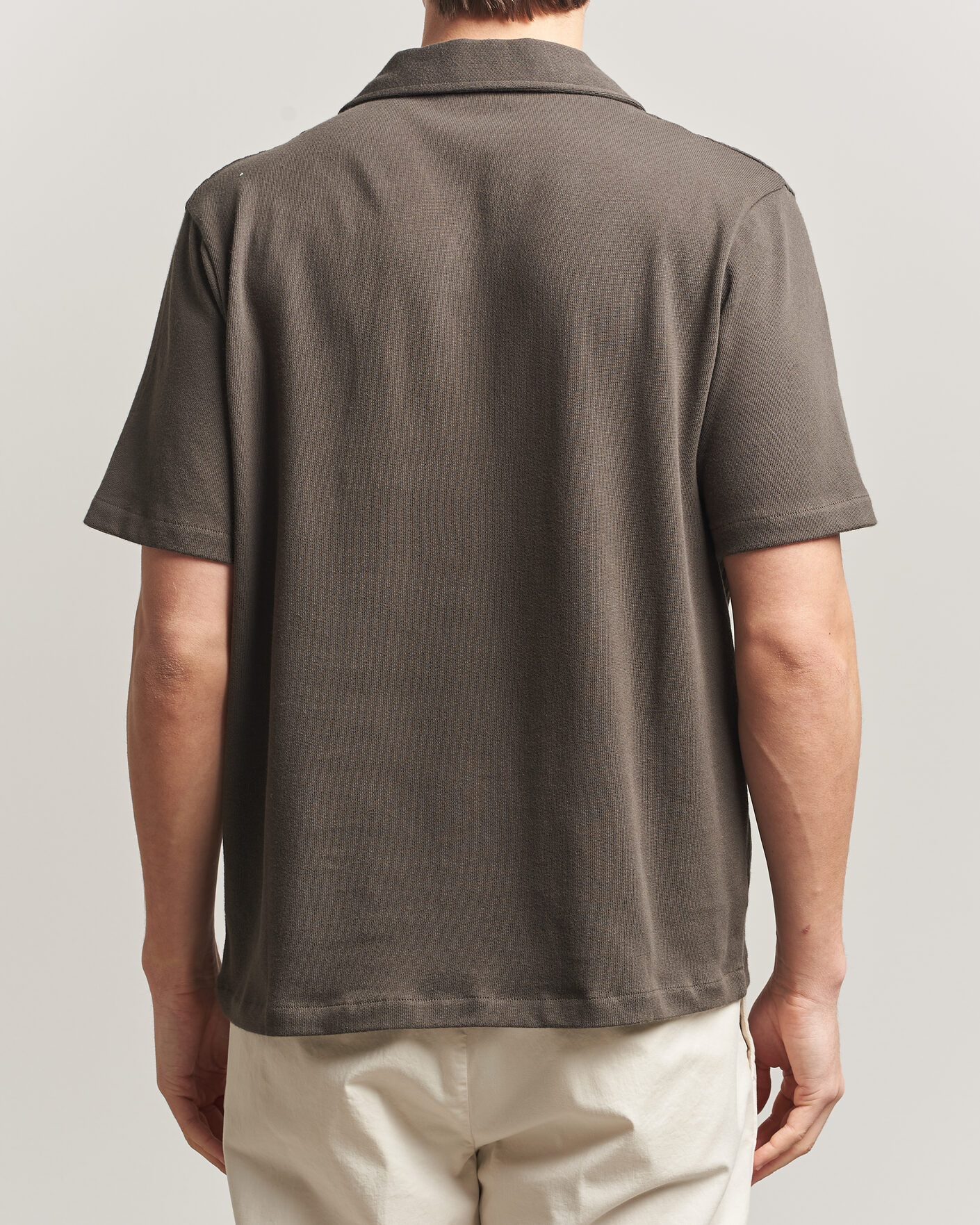 Herren | Hemden | Oscar Jacobson | Kirk Knitted Short Sleeve Shirt Green