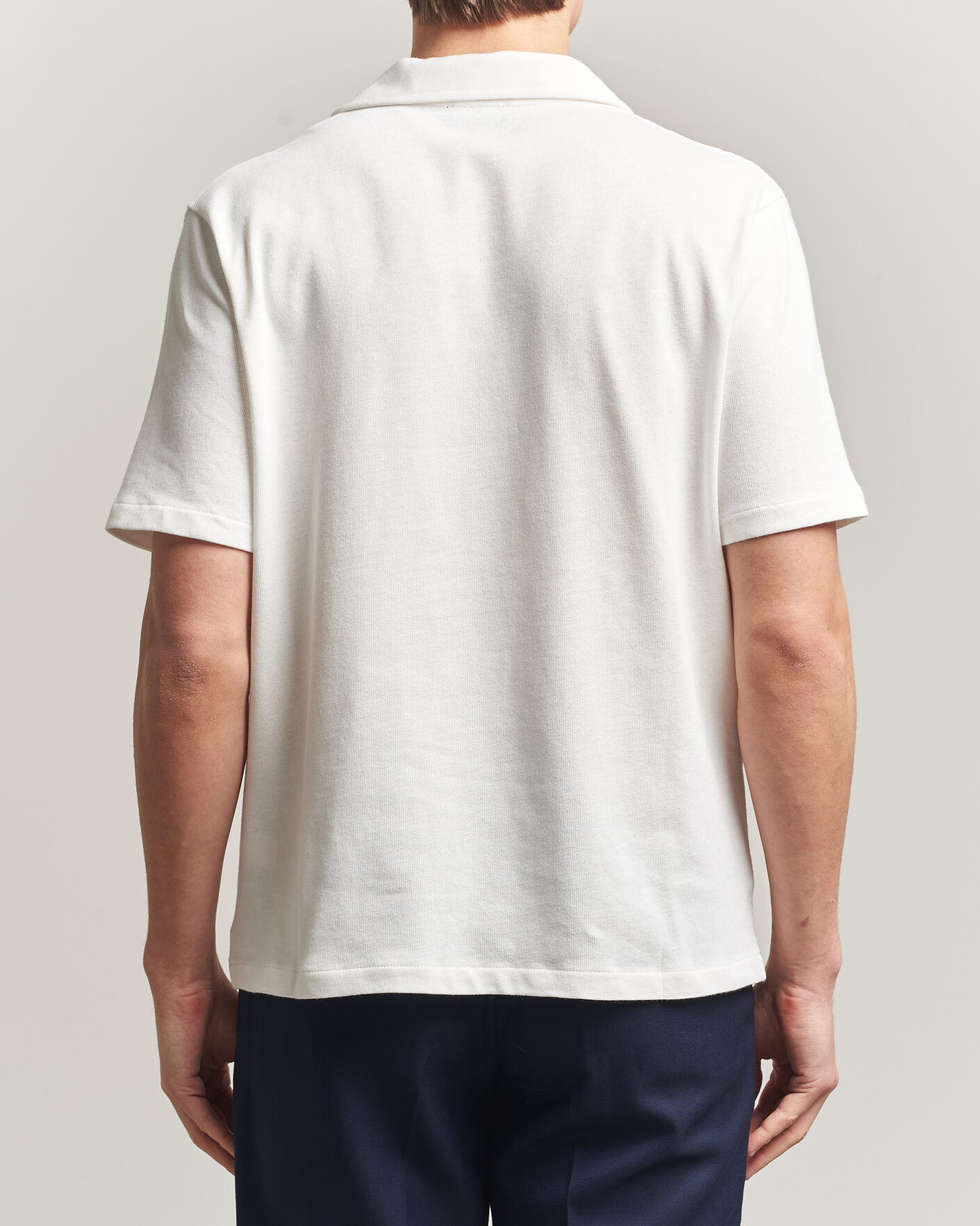 Herren | Hemden | Oscar Jacobson | Kirk Knitted Short Sleeve Shirt Snow White