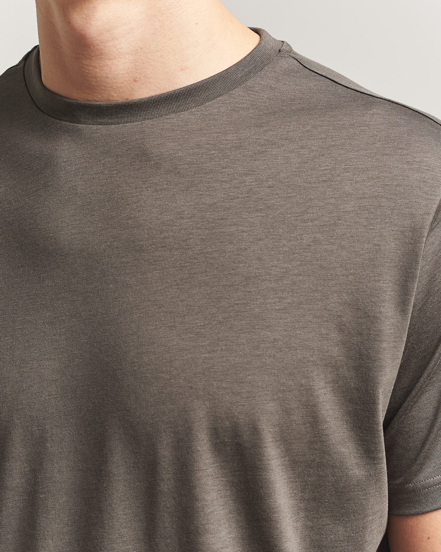 Herren | T-Shirts | Oscar Jacobson | Kim Lyocel/Cotton T-Shirt Green