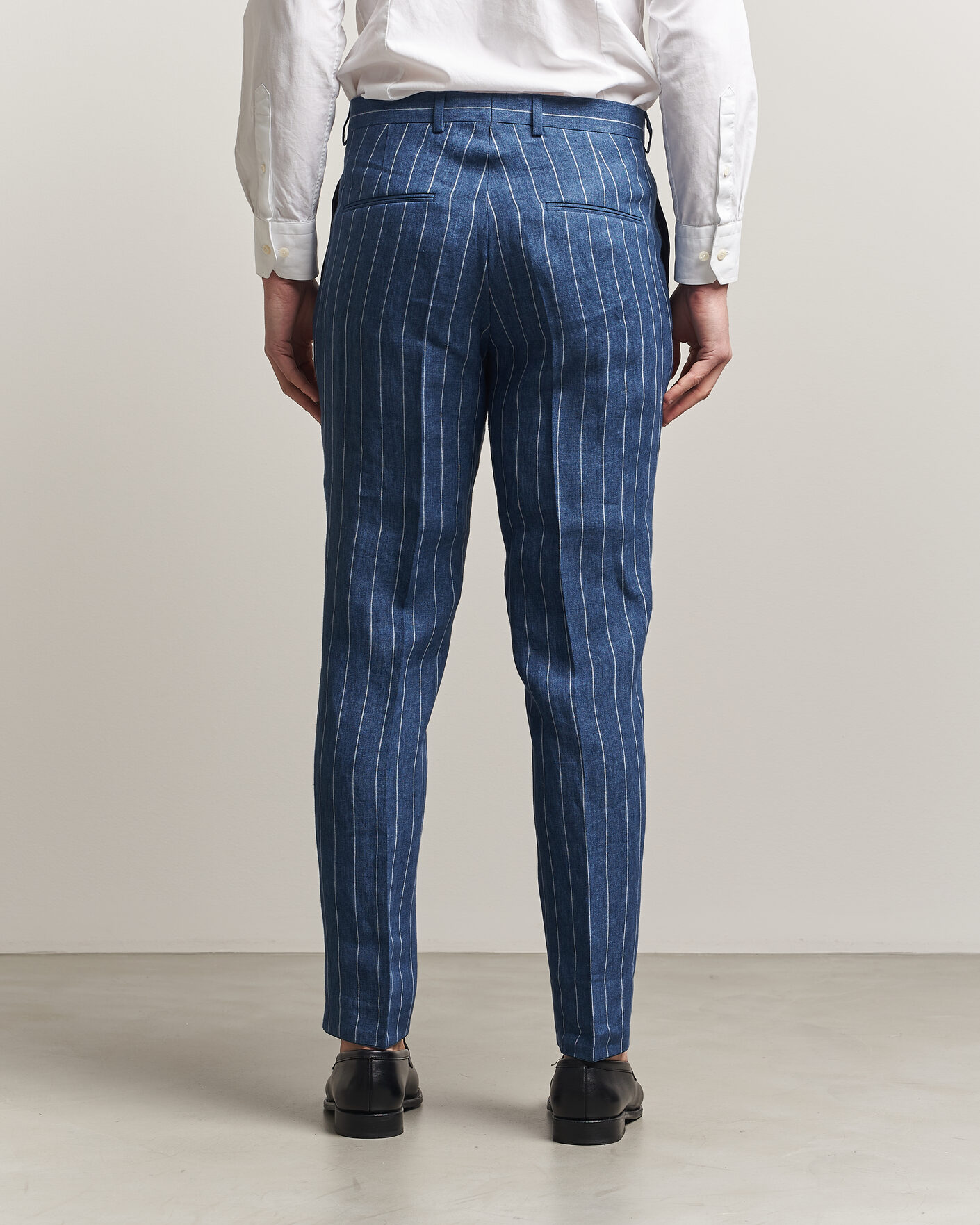 Herren | Hosen | Oscar Jacobson | Dandy Striped Linen Trousers Blue