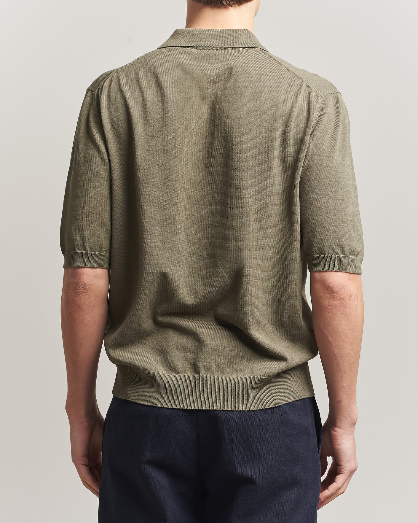 Herren | Poloshirts | Zanone | Knitted Cotton Polo Olive