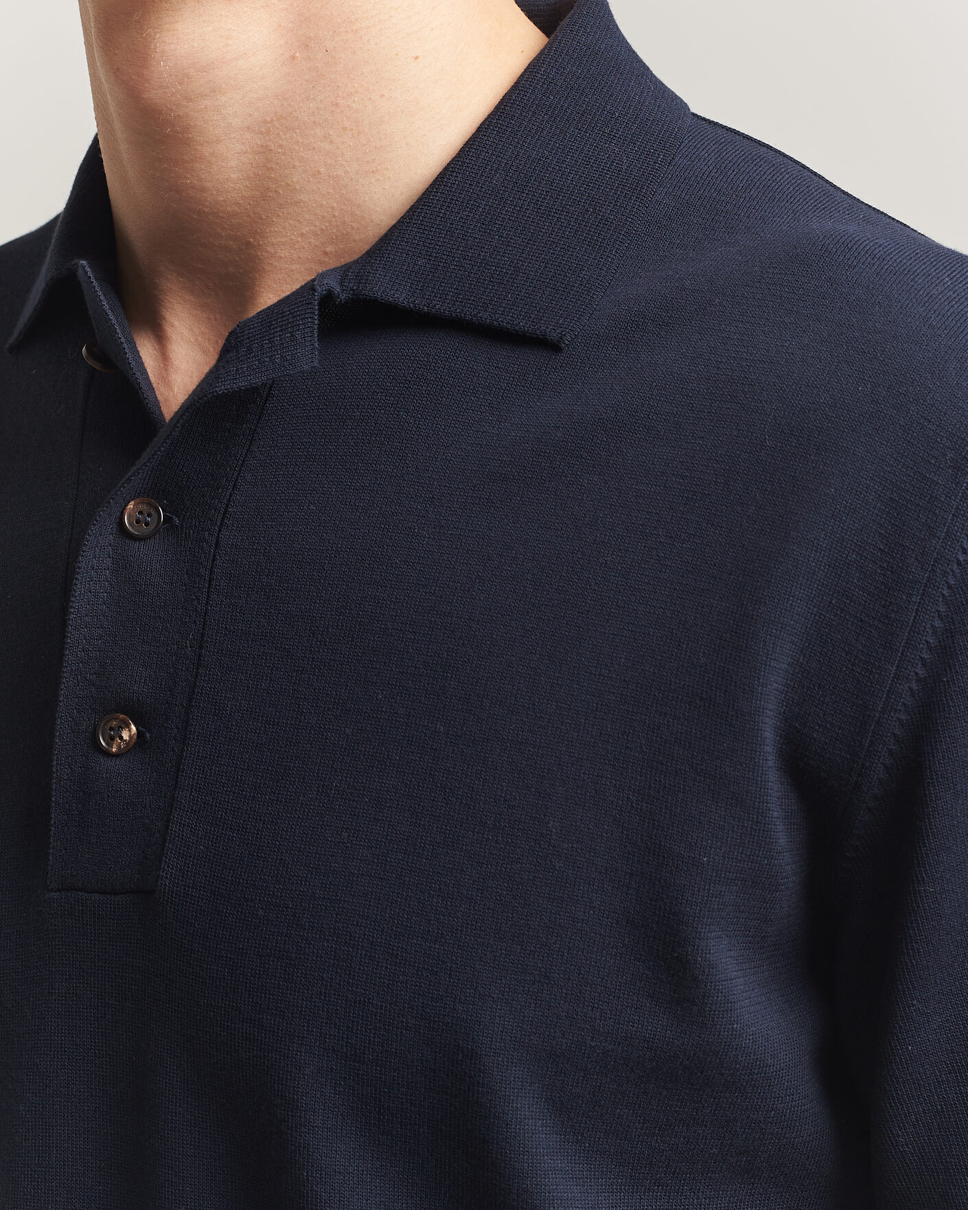 Herren | Poloshirts | Zanone | Knitted Cotton Polo Navy
