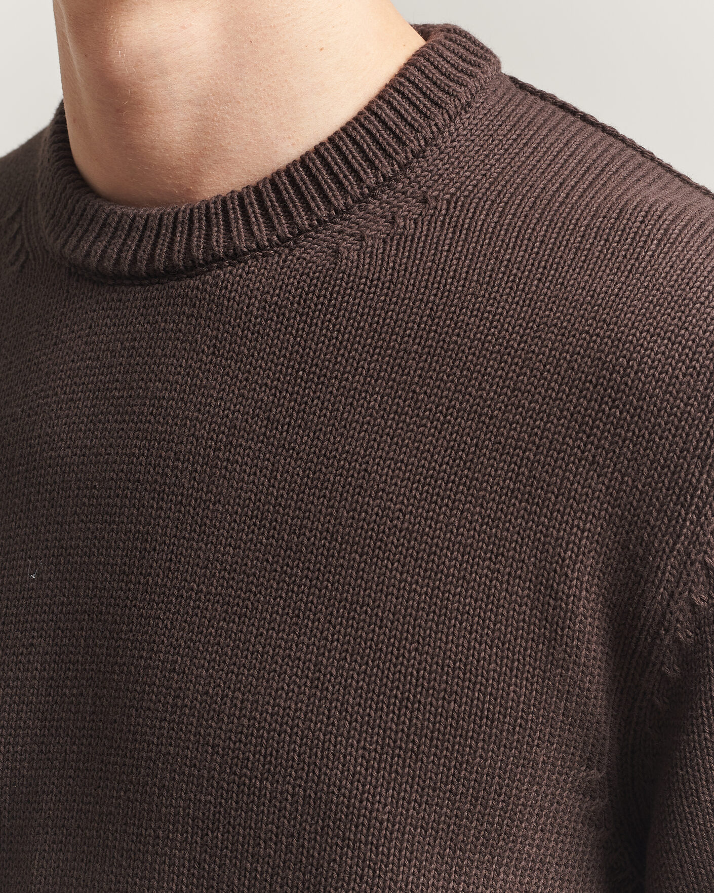 Herren | Pullover | Zanone | Soft Cotton Crew Neck Sweater Chocolate