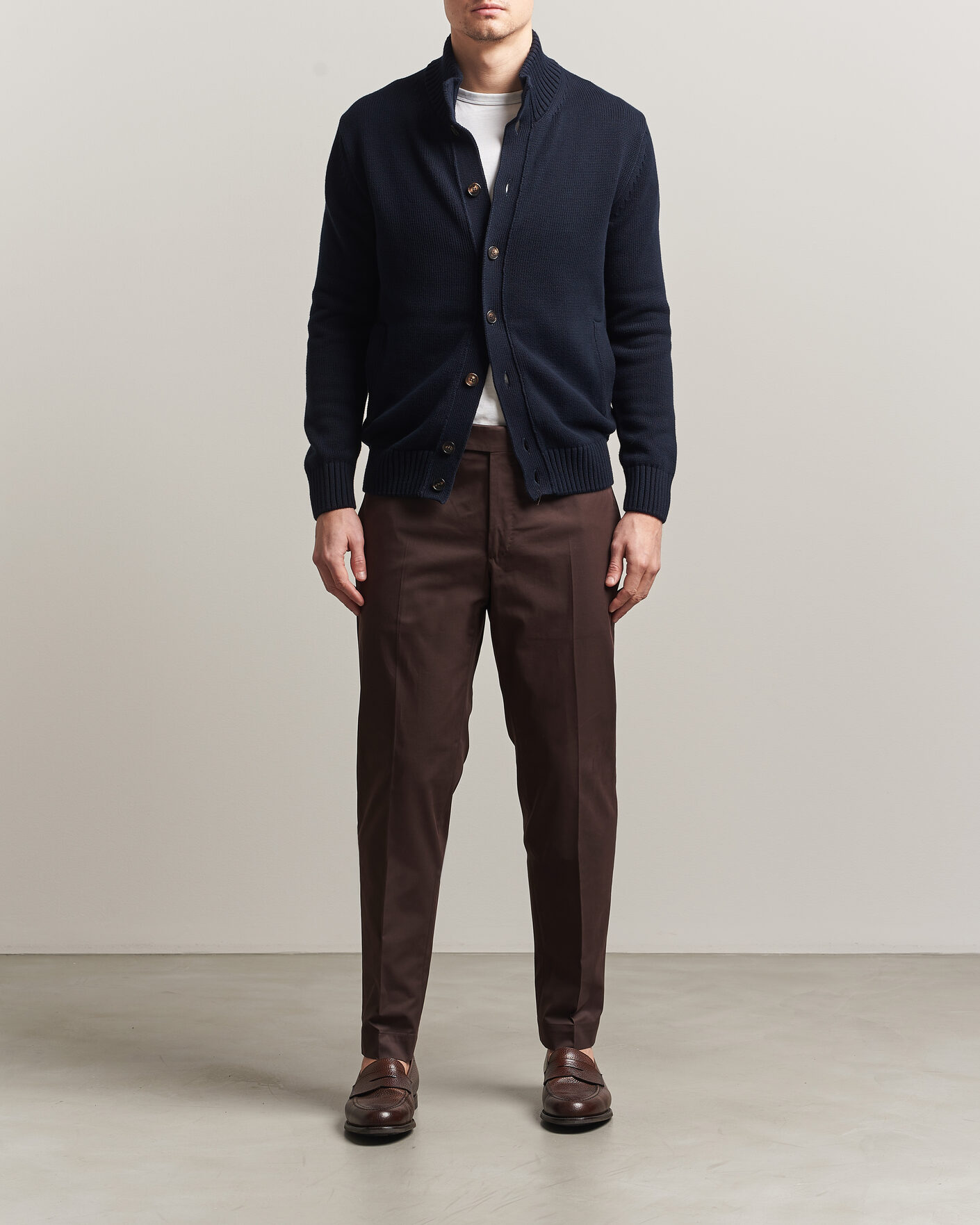 Herren | Pullover | Zanone | Soft Cotton Chioto Cardigan Navy