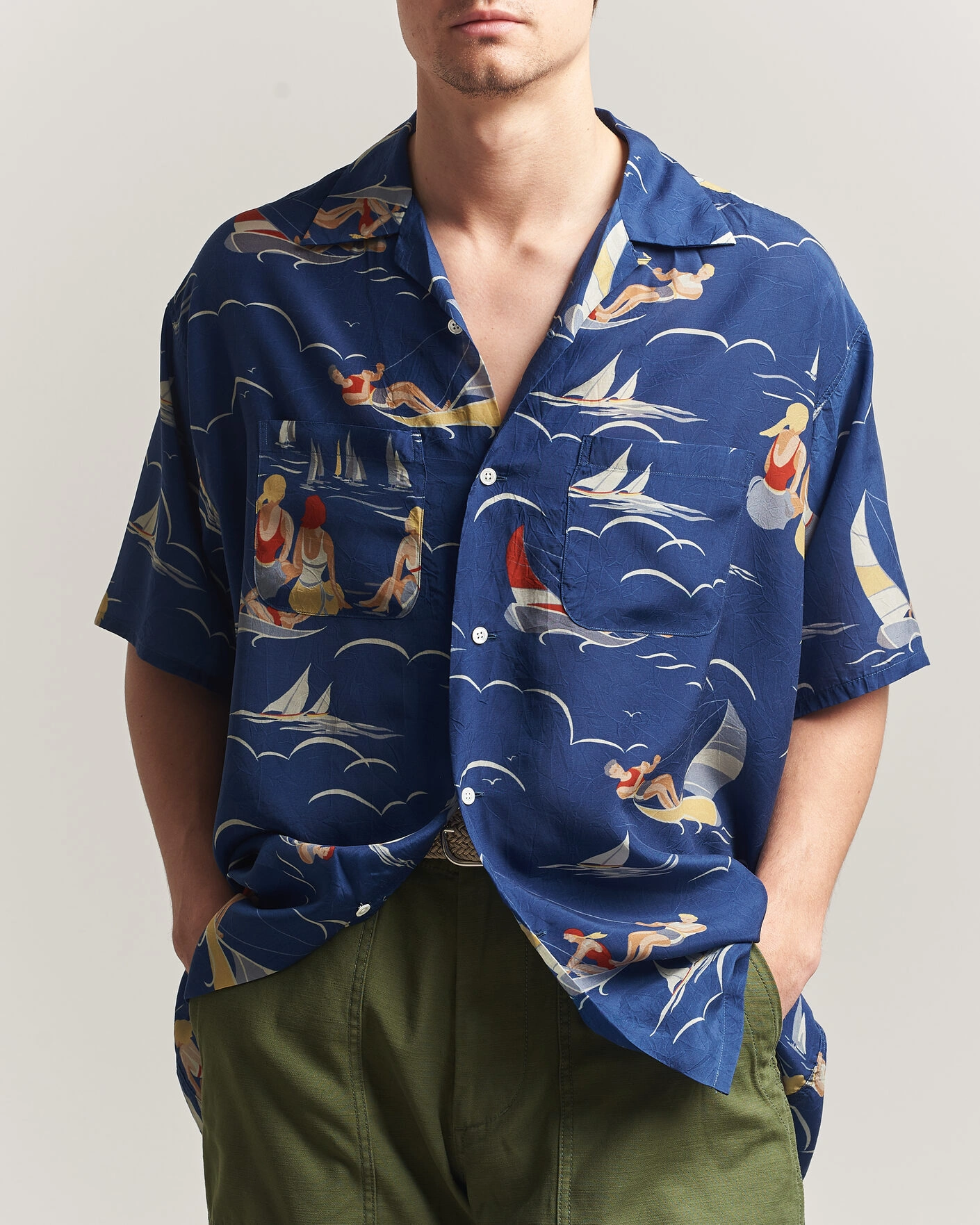 Herren | Hemden | BEAMS PLUS | Holiday Print Camp Shirt Navy