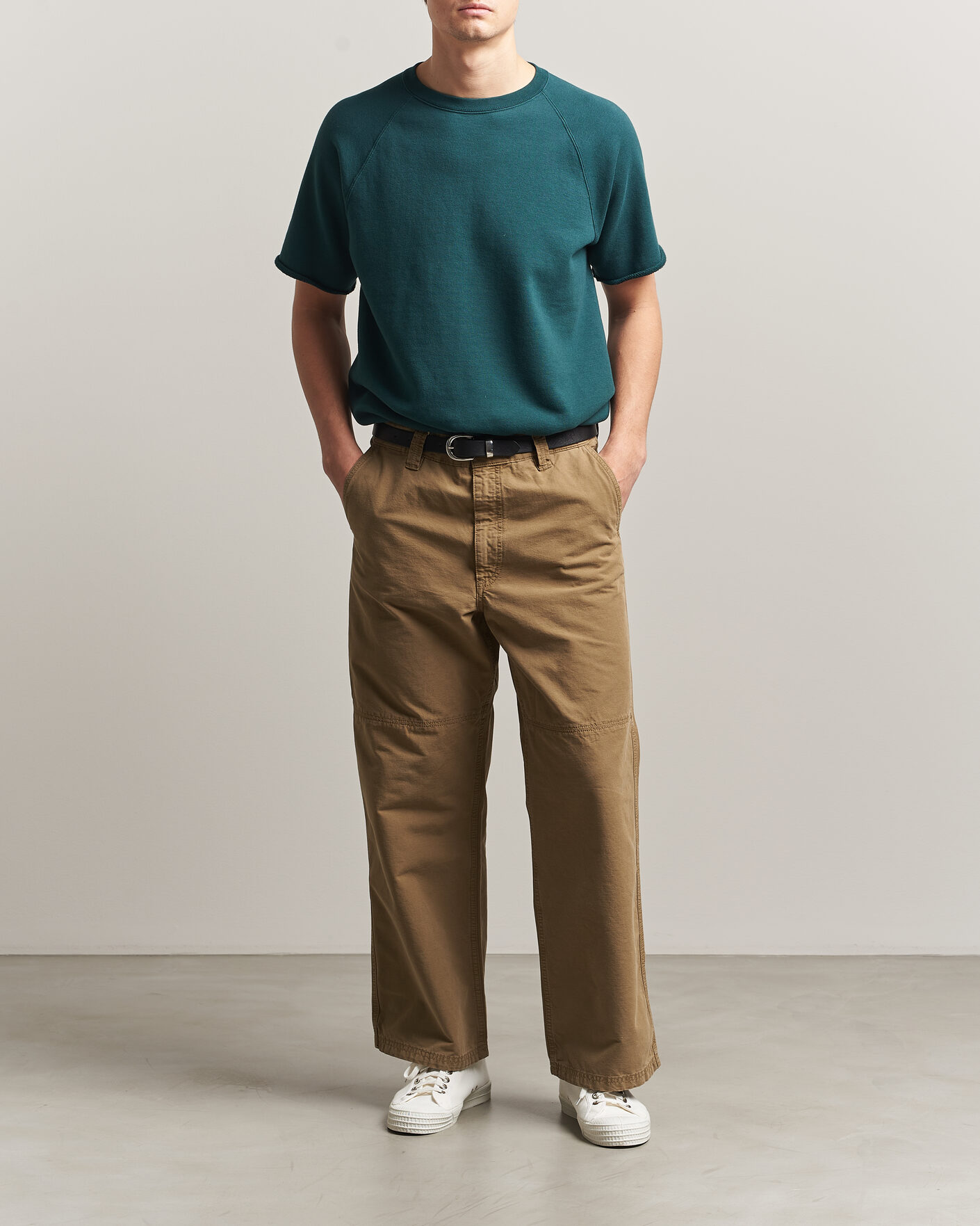 Herren | T-Shirts | BEAMS PLUS | Short Sleeve Cut Off Sweat Dark Green