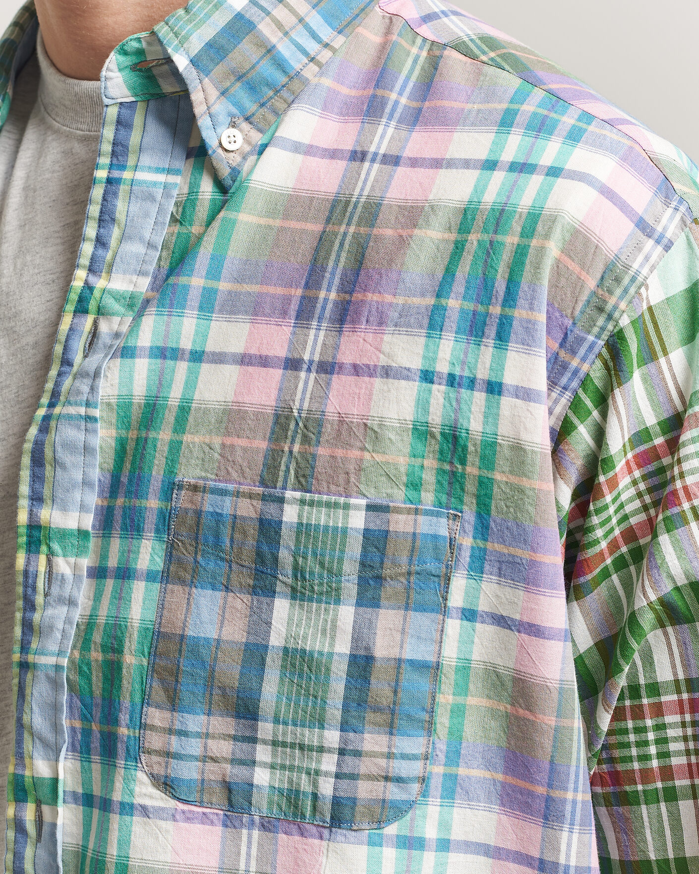 Herren | Hemden | BEAMS PLUS | Patchwork Madras Shirt Multicolour