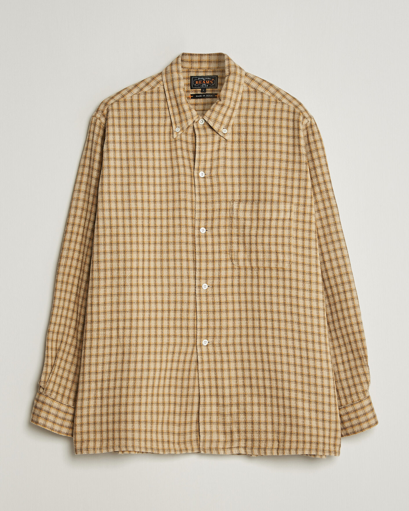 Herren | Hemden | BEAMS PLUS | Panama Plaid Button Down Shirt Beige