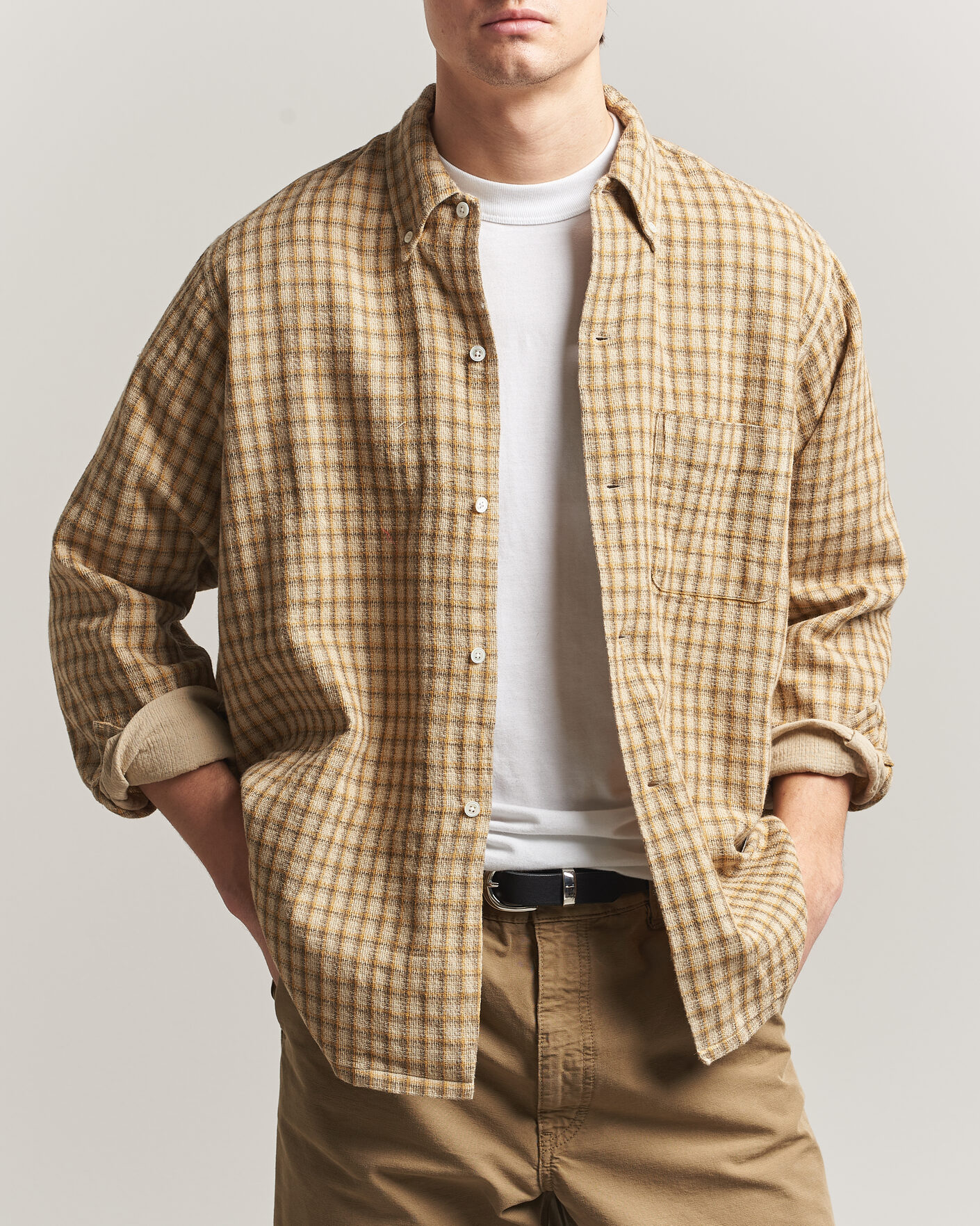 Herren | Hemden | BEAMS PLUS | Panama Plaid Button Down Shirt Beige