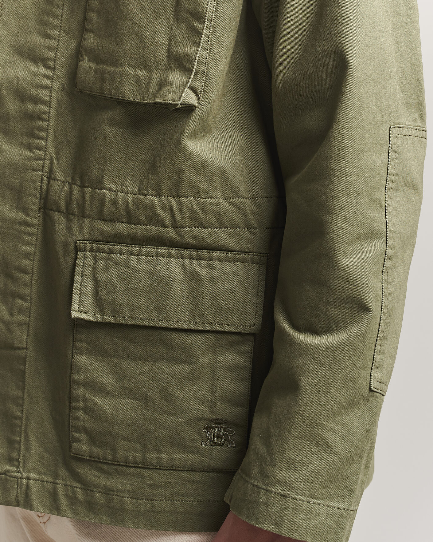 Herren | Jacken | Baracuta | Washed Cotton Twill Field Shacket Lichen Green