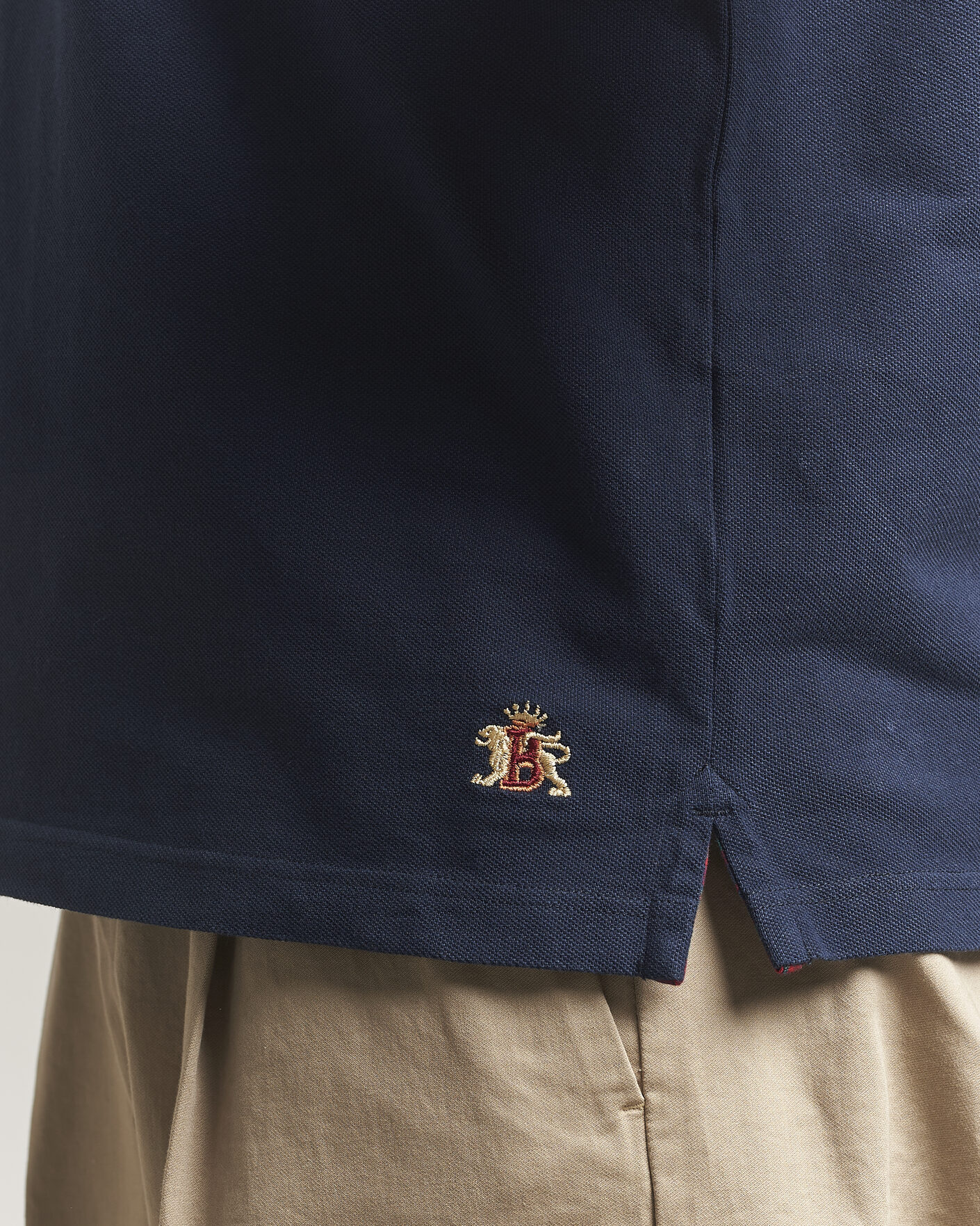 Herren | Poloshirts | Baracuta | Tartan Placket Piquet Polo Navy