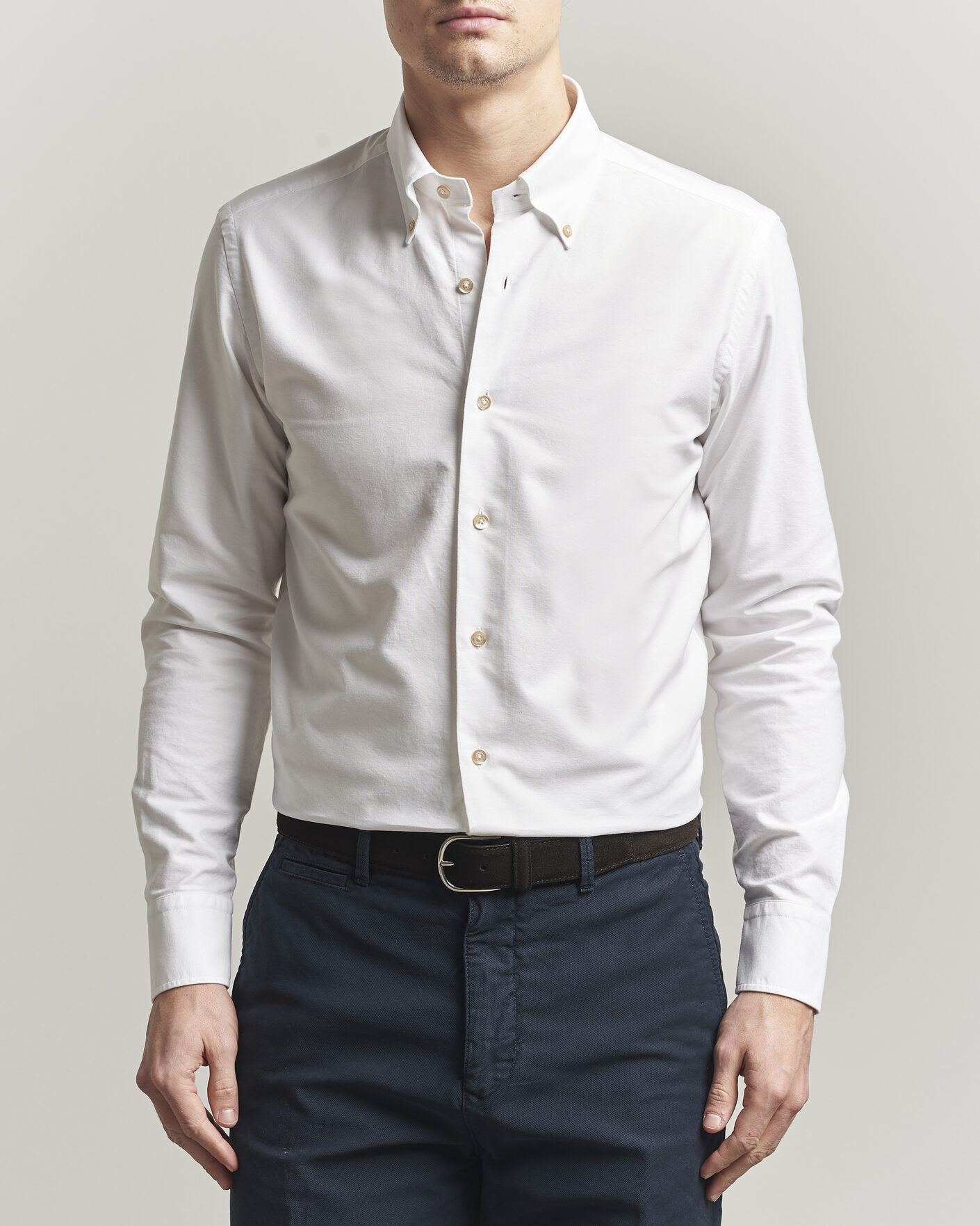 Herren | Hemden | Grigio | Oxford Button Down Shirt White