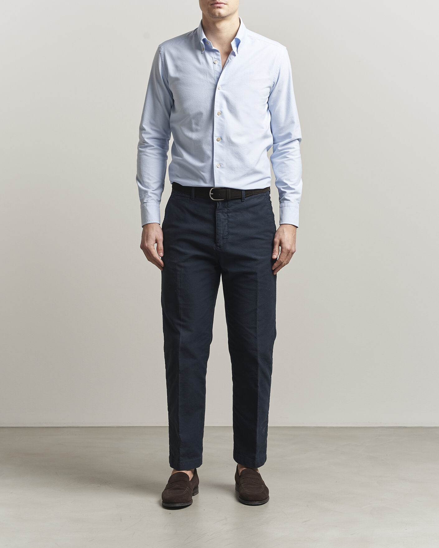 Herren | Hemden | Grigio | Oxford Button Down Shirt Light Blue