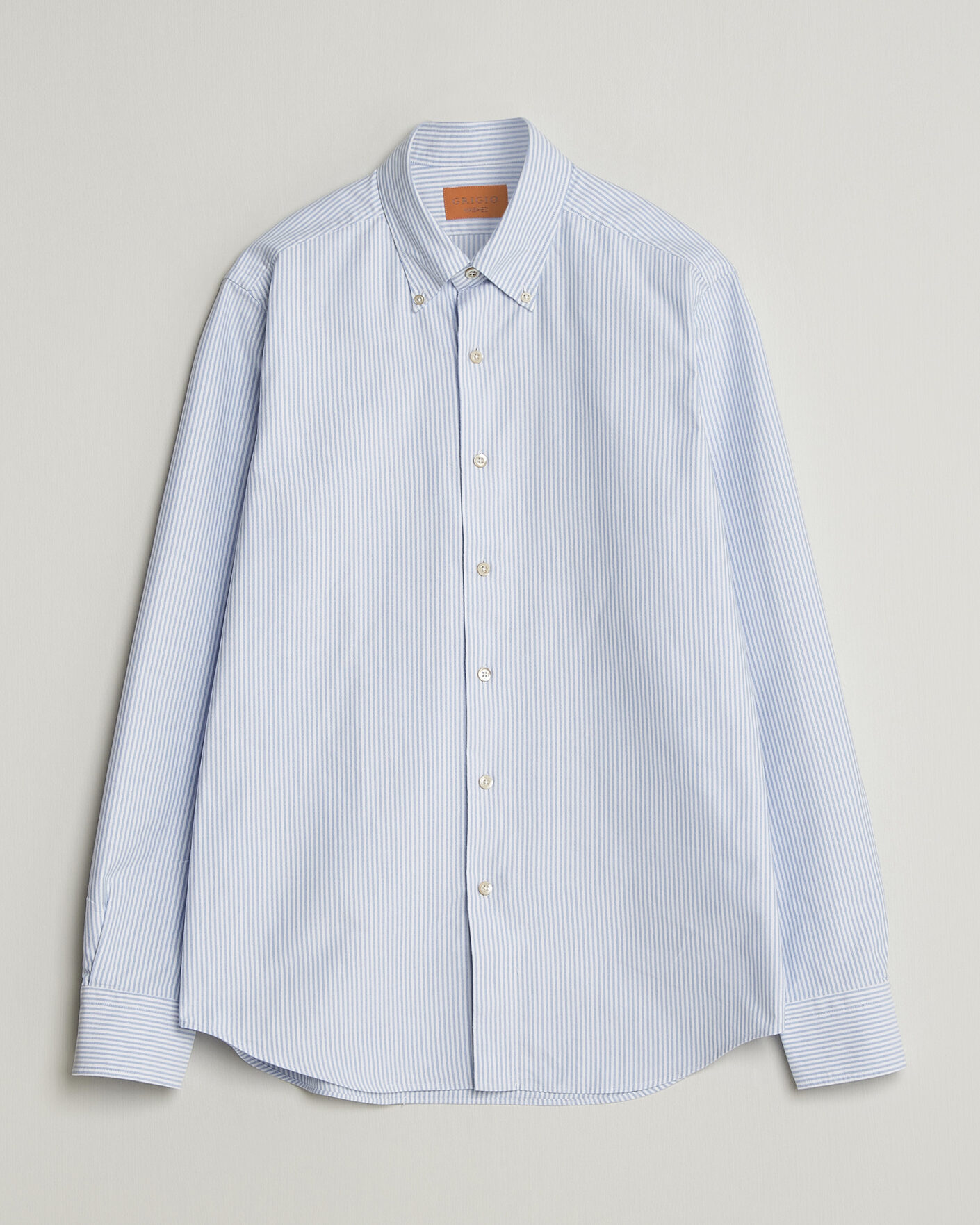 Herren | Hemden | Grigio | Oxford Button Down Shirt Light Blue Stripe