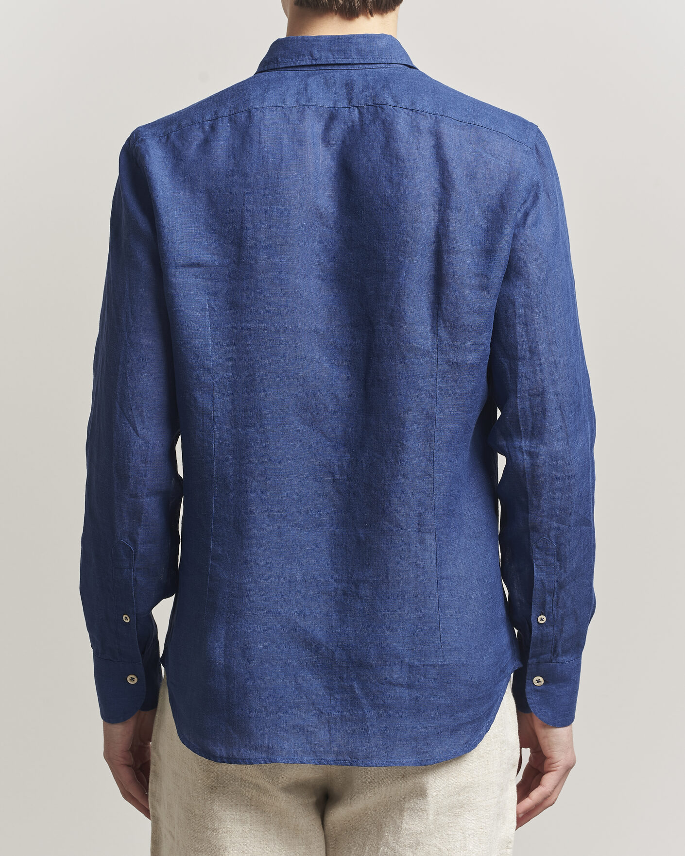 Herren | Hemden | Grigio | Washed Linen Shirt Navy