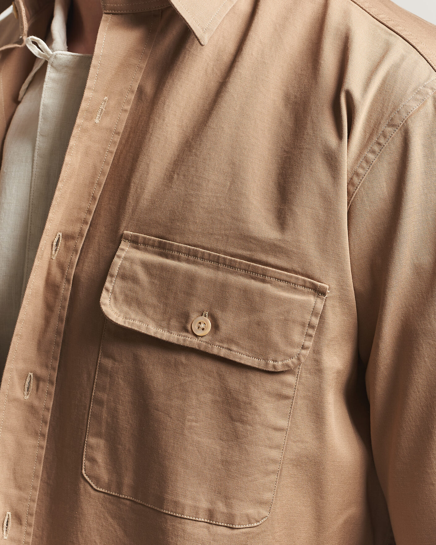 Herren | Hemden | Grigio | Illinois Cotton Overshirt Khaki