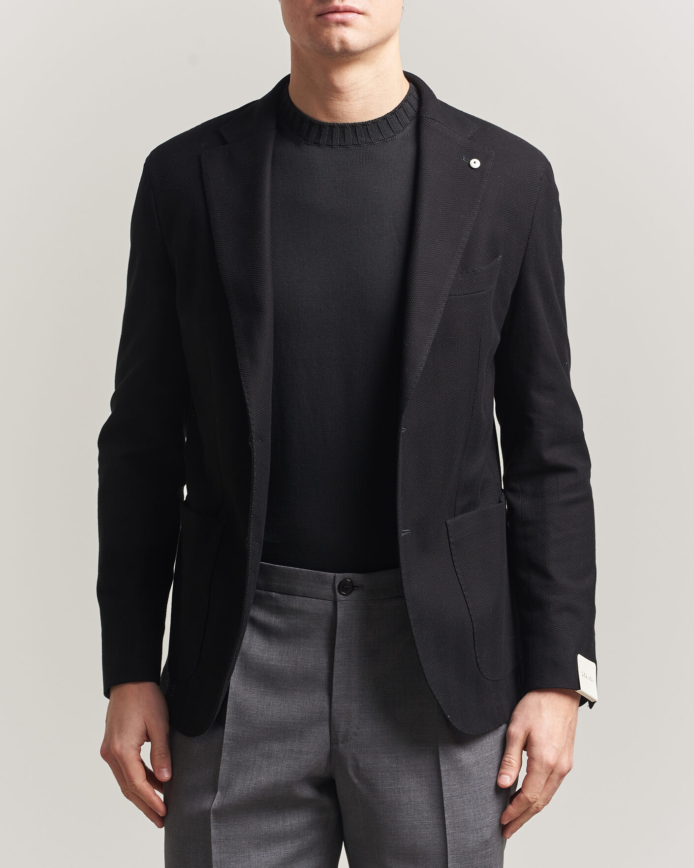 Herren | Sakkos | L.B.M. 1911 | Jack Herringbone Cotton Blazer Black