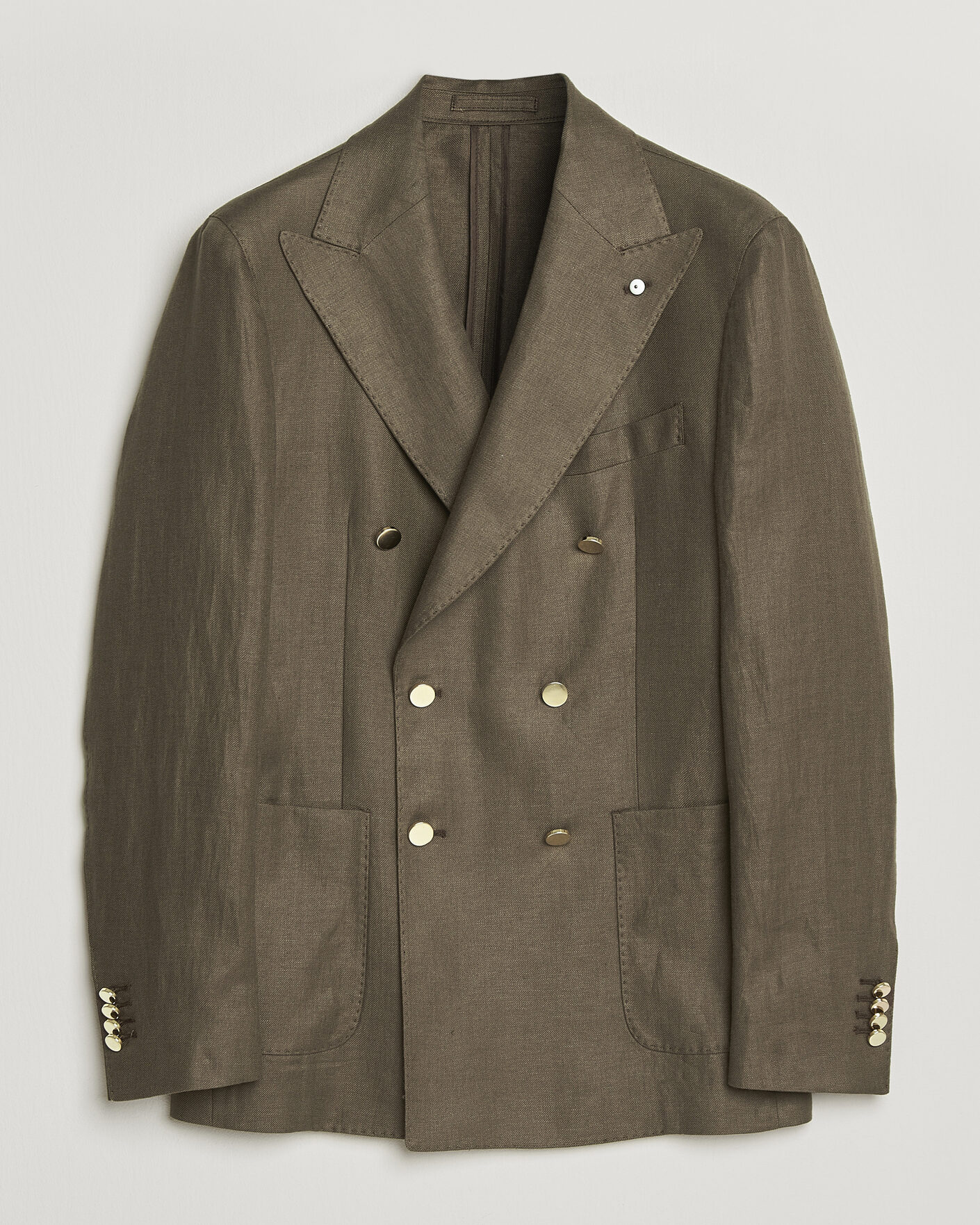 Herren | Sakkos | L.B.M. 1911 | Tom Regular DB Linen Blazer Olive