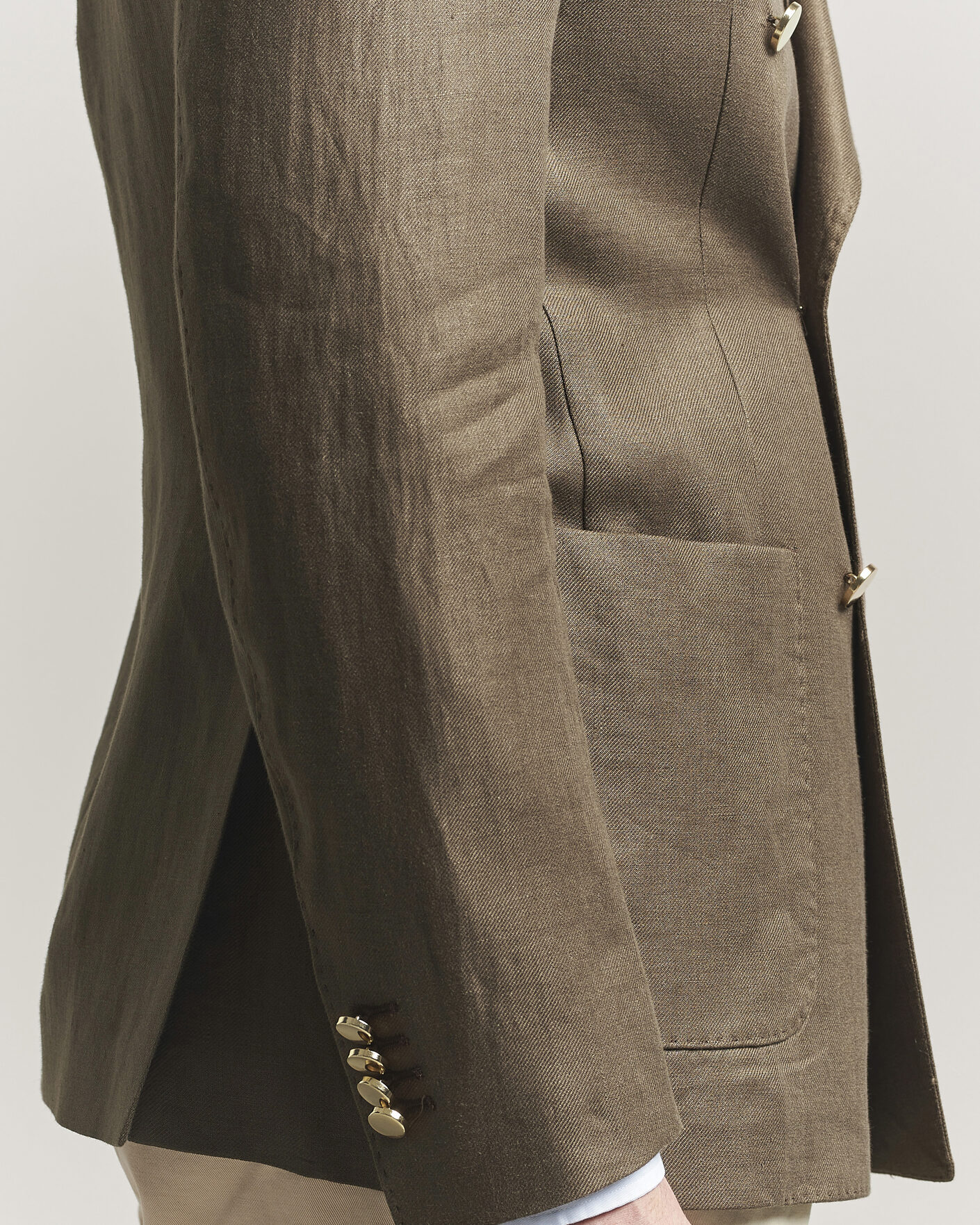 Herren | Sakkos | L.B.M. 1911 | Tom Regular DB Linen Blazer Olive