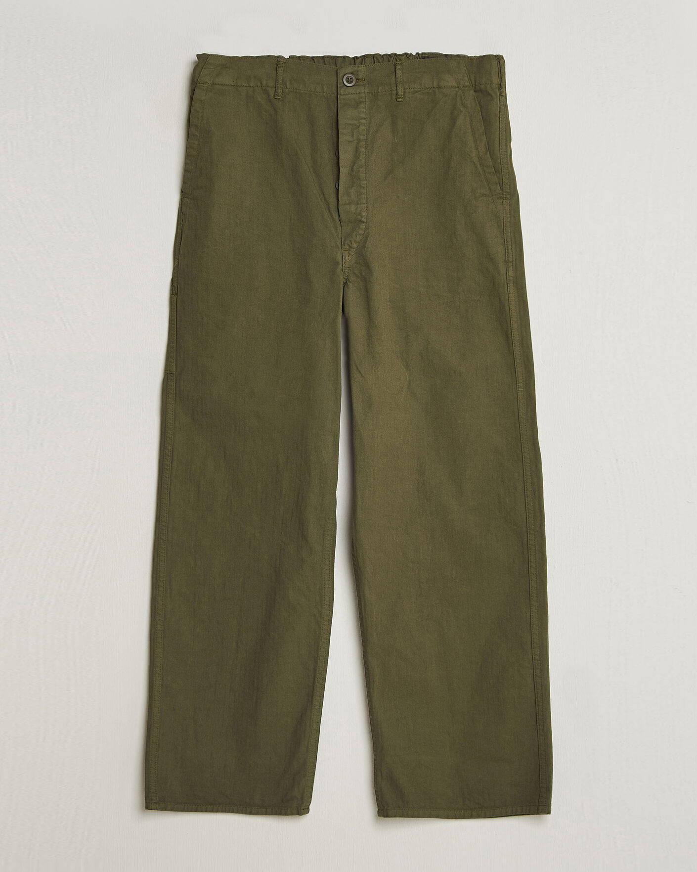 Herren | Hosen | orSlow | Wide Fit French Work Pants Army Green