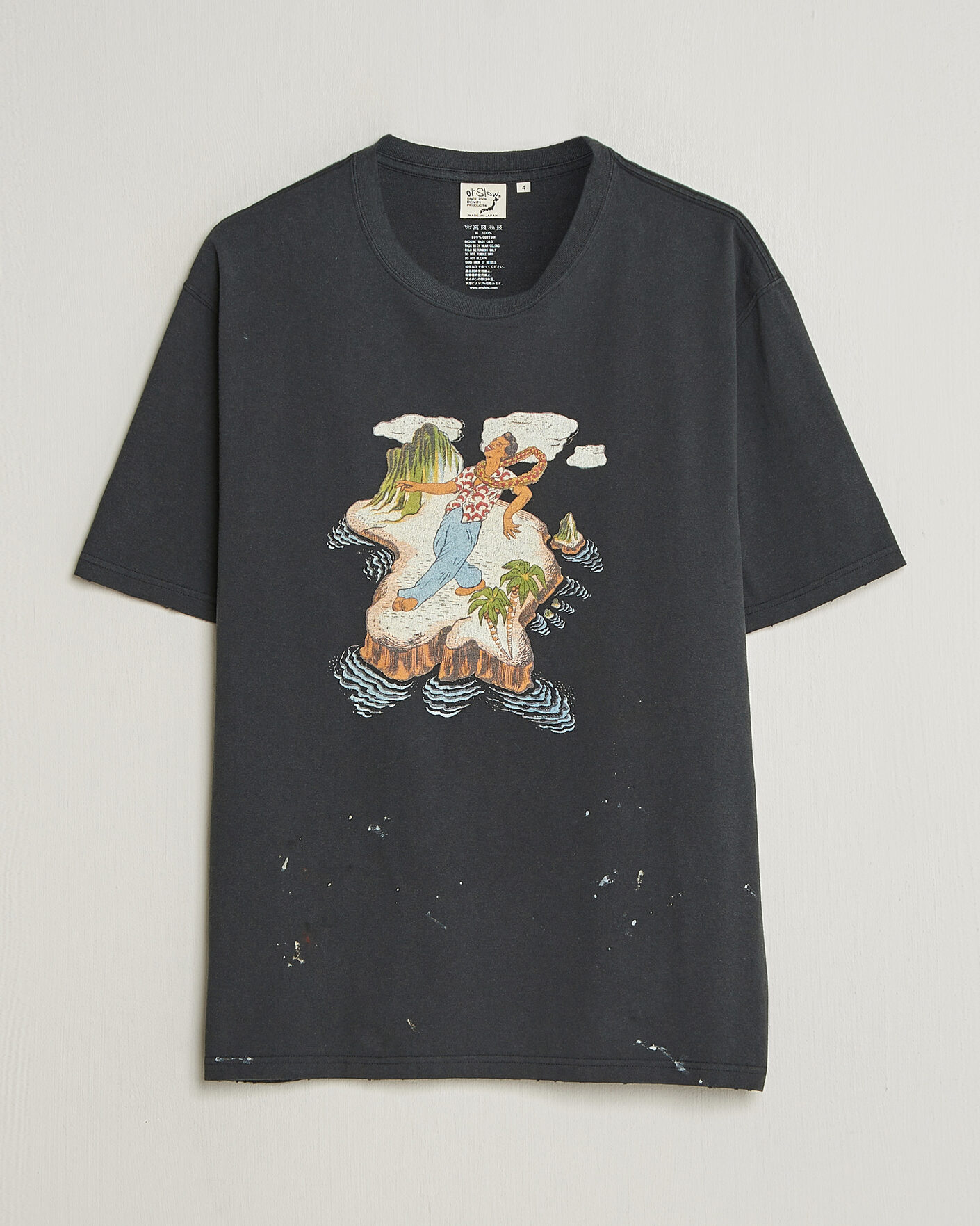 Herren | T-Shirts | orSlow | Vintage Hawaiian Print T-Shirt Black