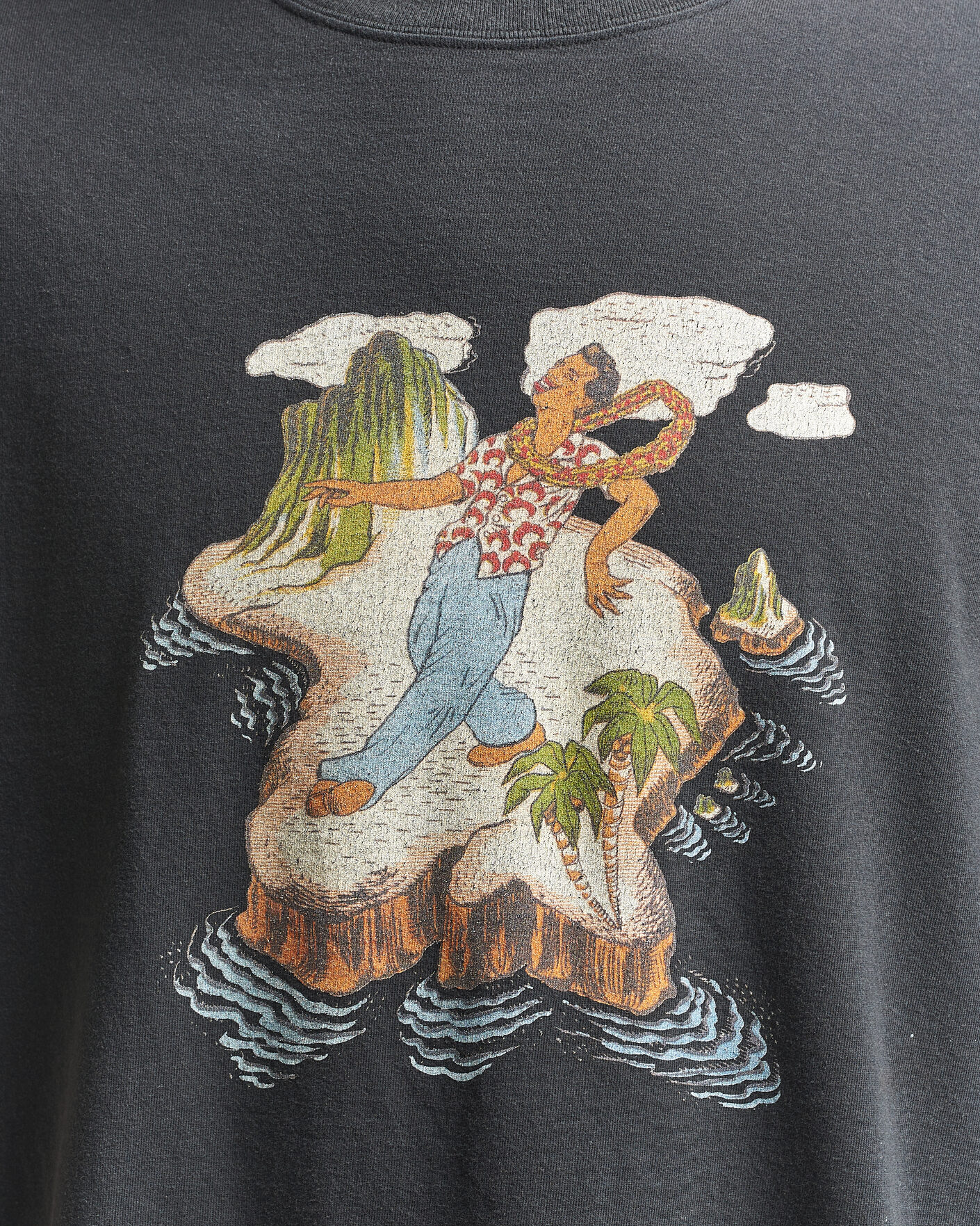 Herren | T-Shirts | orSlow | Vintage Hawaiian Print T-Shirt Black