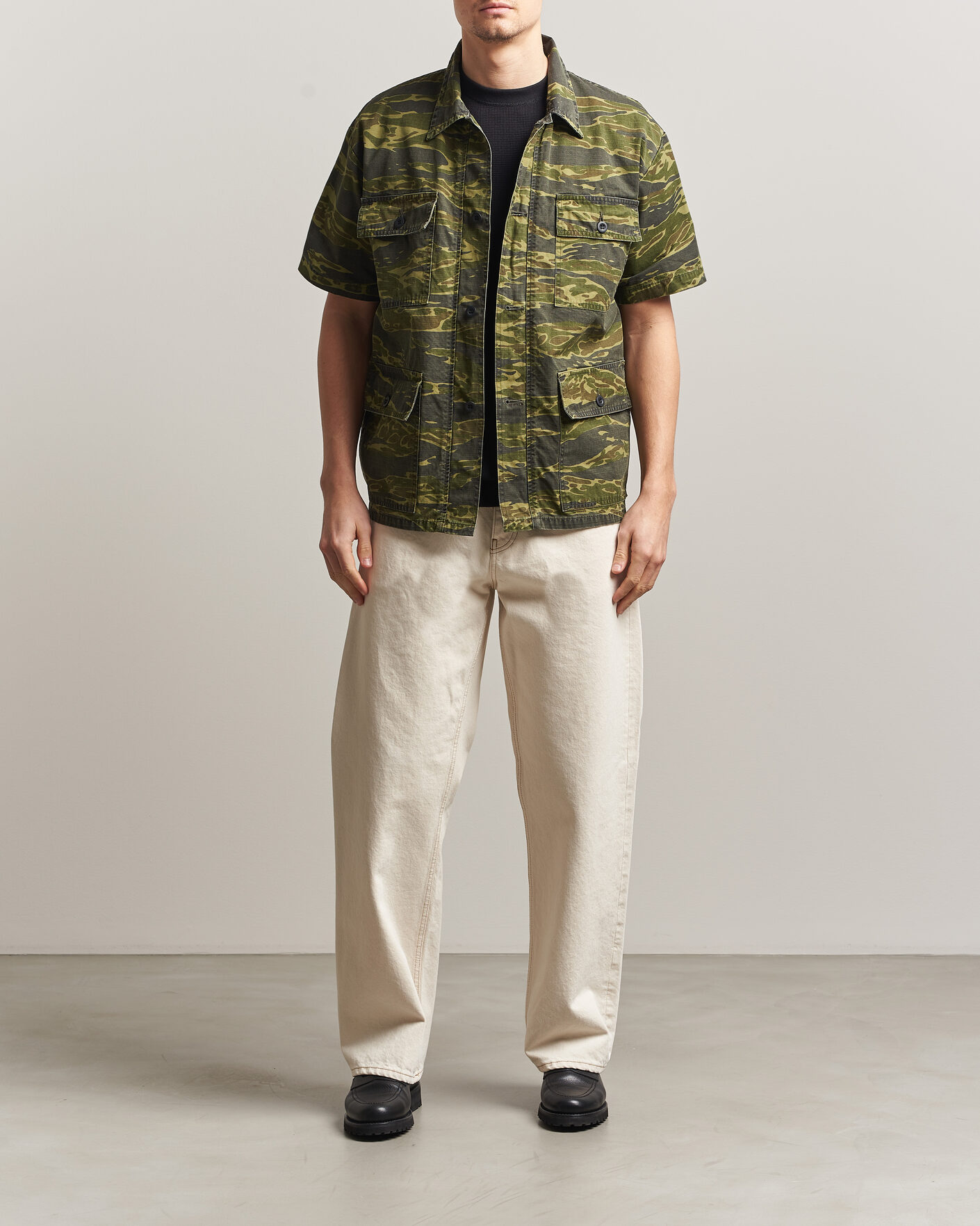 Herren | Hemden | orSlow | Short Sleeve Utility Shirt Tiger Camo