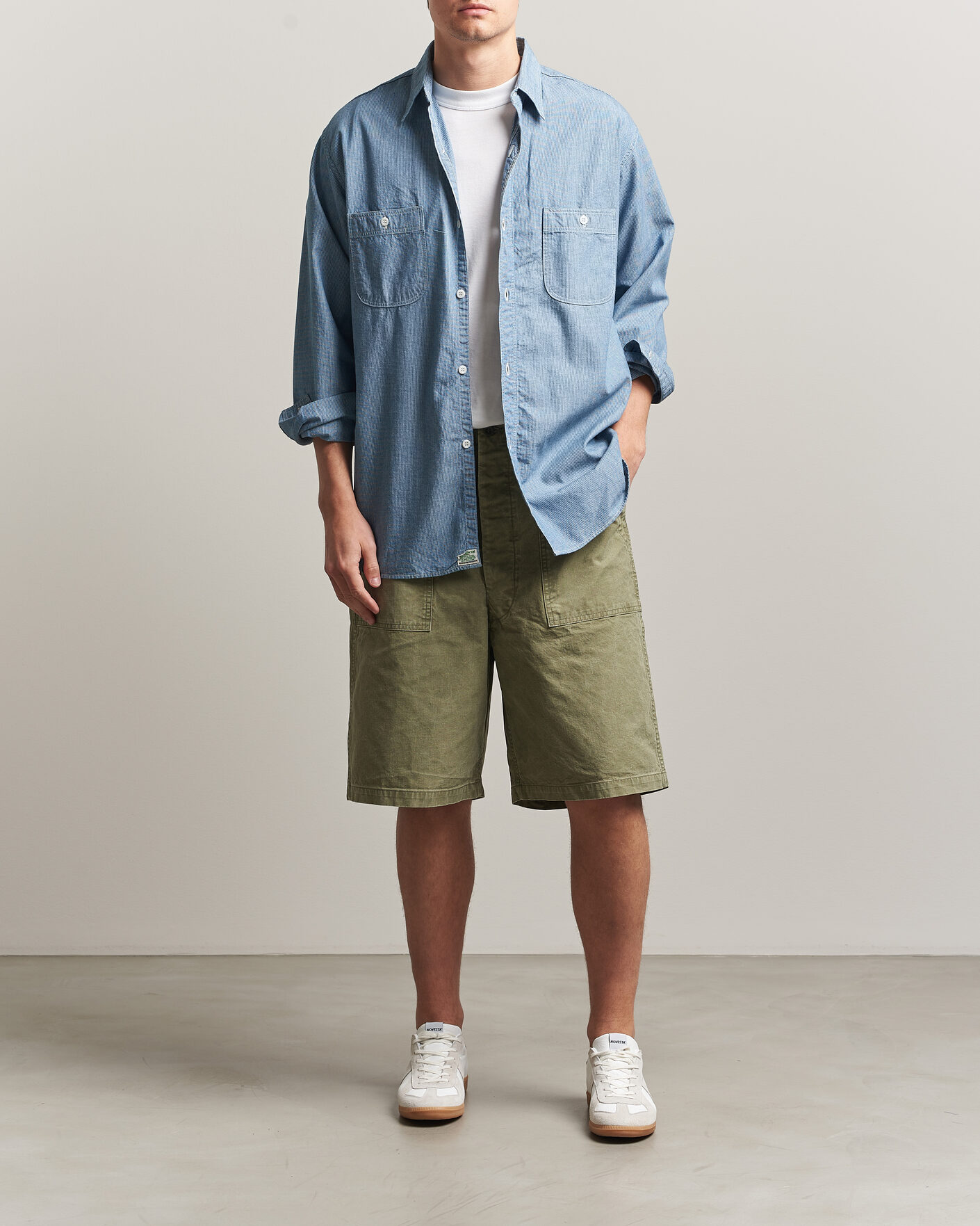 Herren | Shorts | orSlow | Summer Fatigue Shorts Washed Army Green