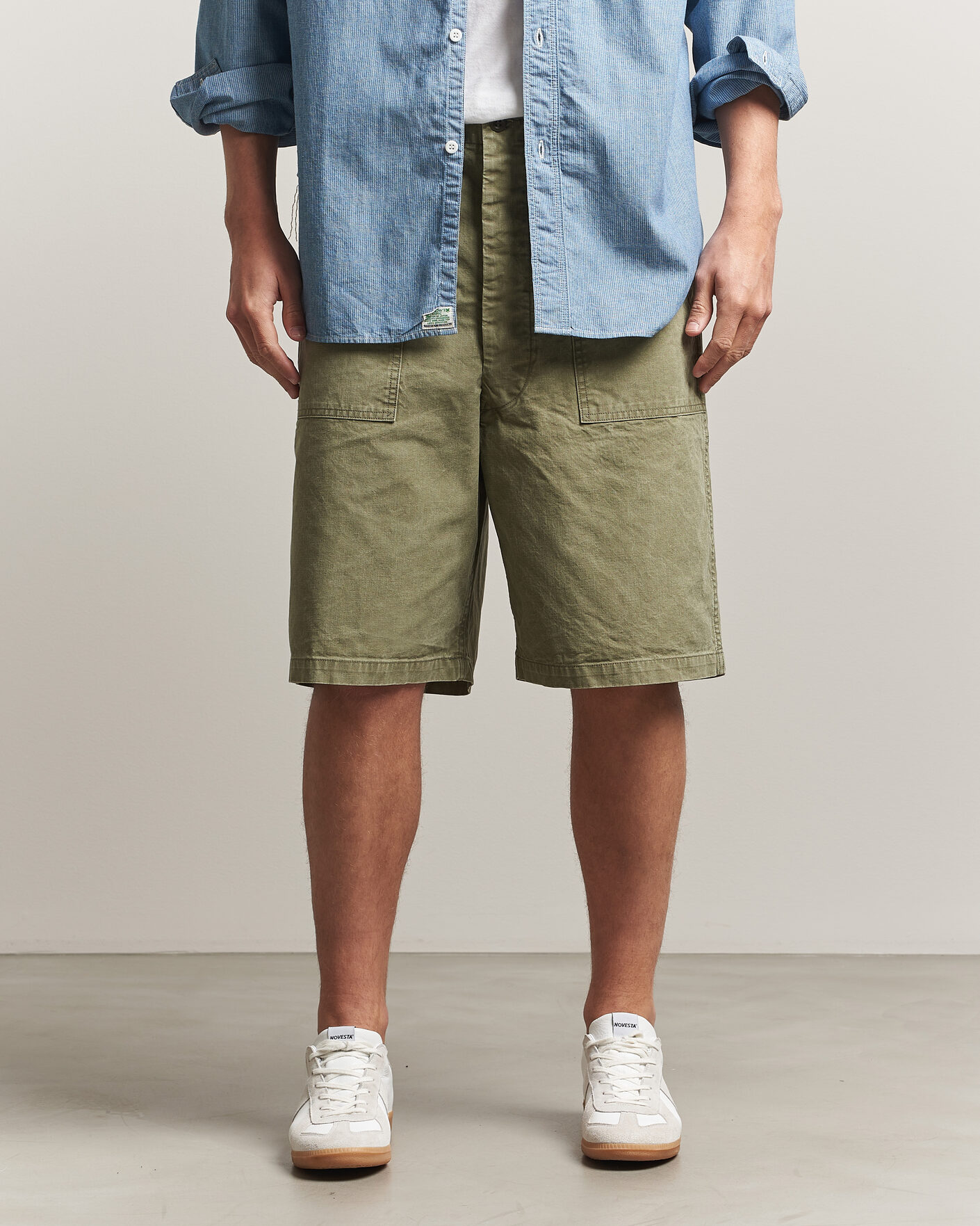 Herren | Shorts | orSlow | Summer Fatigue Shorts Washed Army Green