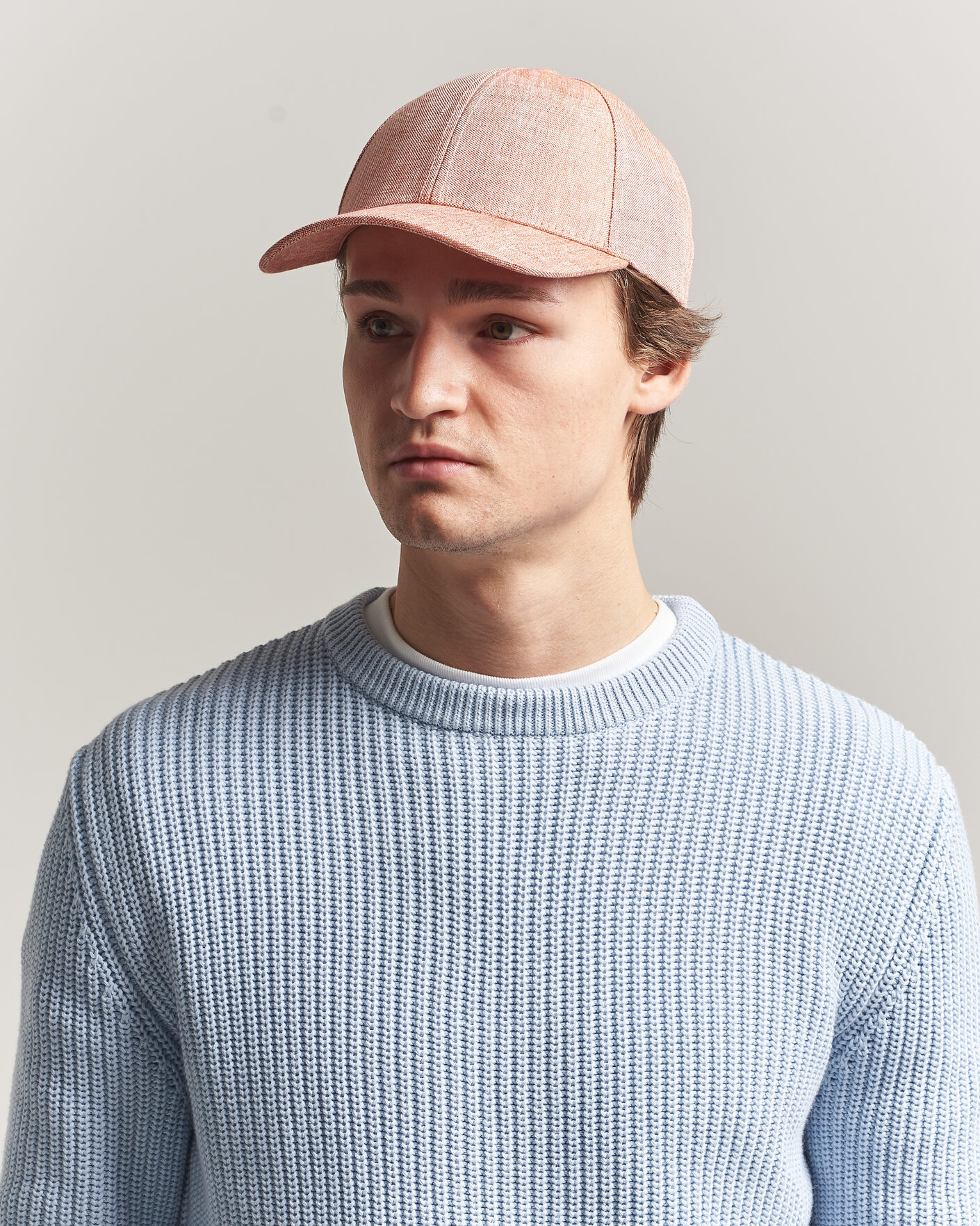 Herren | Hüte & Mützen | Varsity Headwear | Linen Baseball Cap Pale Rust