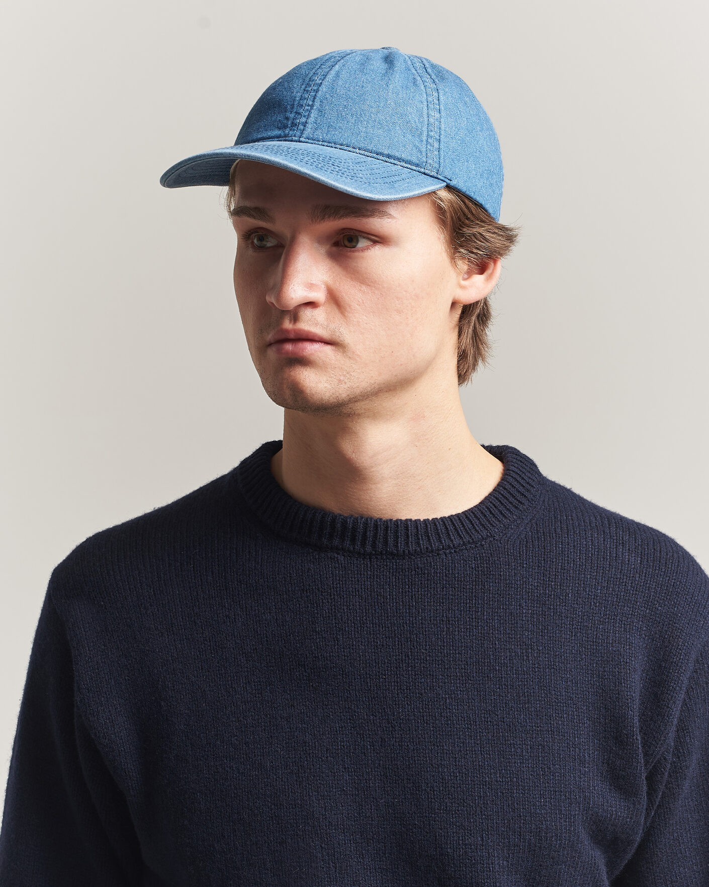 Herren | Hüte & Mützen | Varsity Headwear | Washed Denim Baseball Cap Indigo