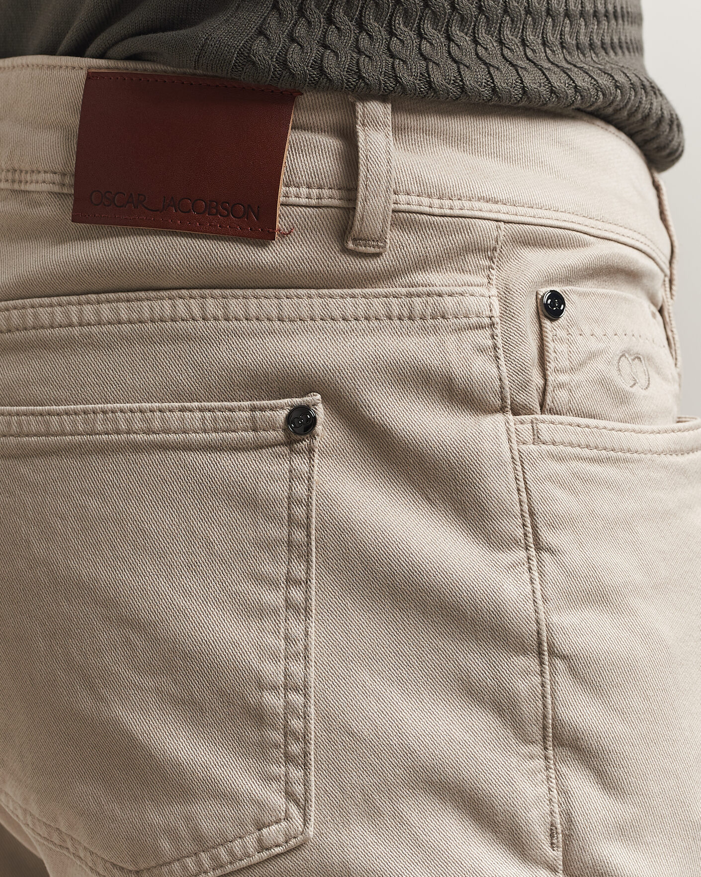 Herren | Hosen | Oscar Jacobson | Slim Fit 5-Pocket Chino  Beige