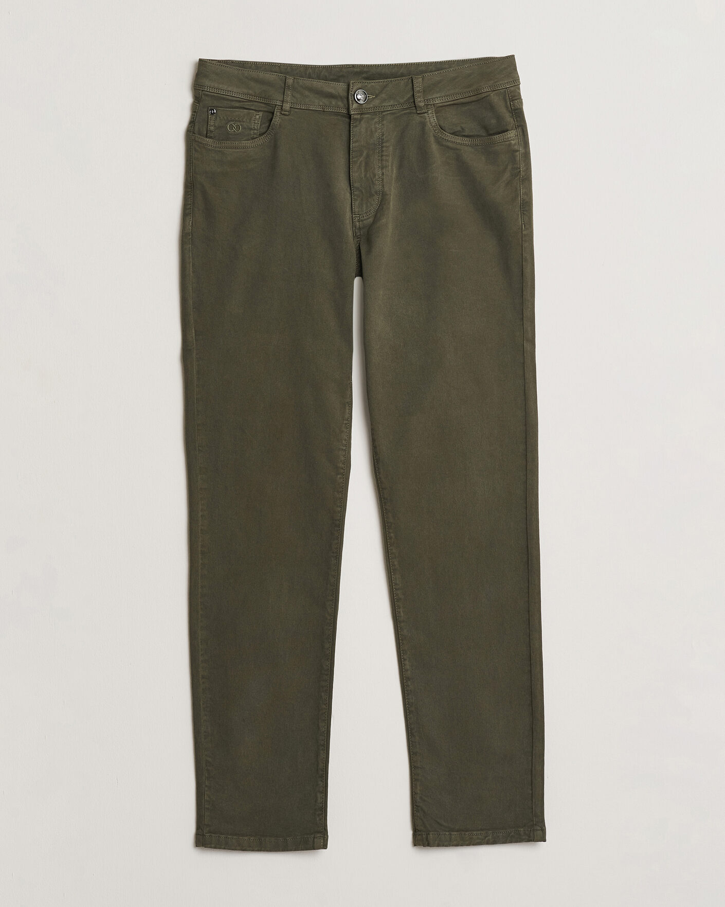 Herren | Hosen | Oscar Jacobson | Slim Fit 5-Pocket Chino Olive