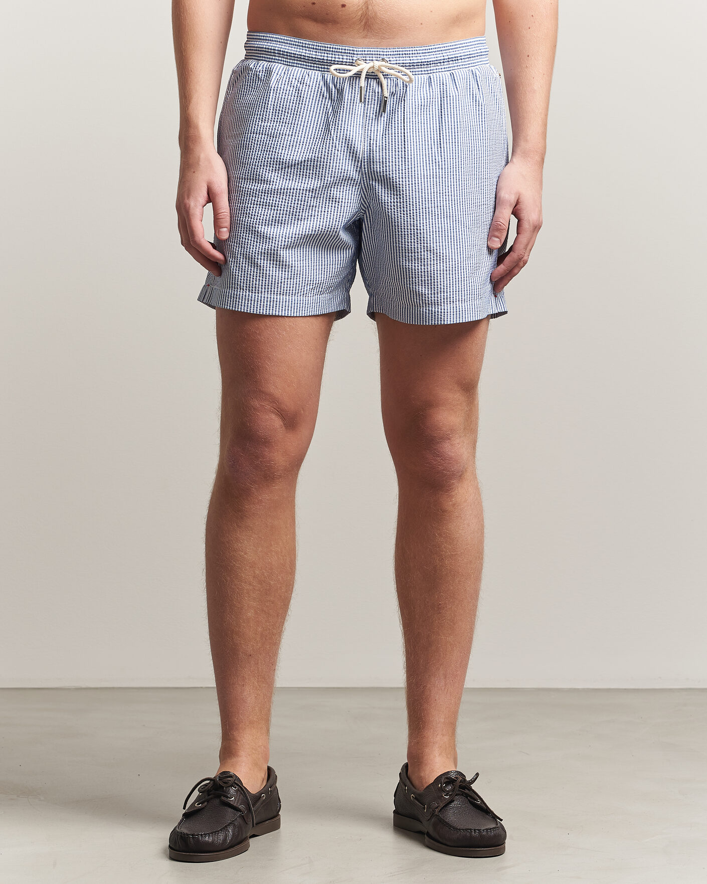 Herren | Badehosen | Orlebar Brown | Boxer Seersucker Drawstring Swim Shorts Nova Blue