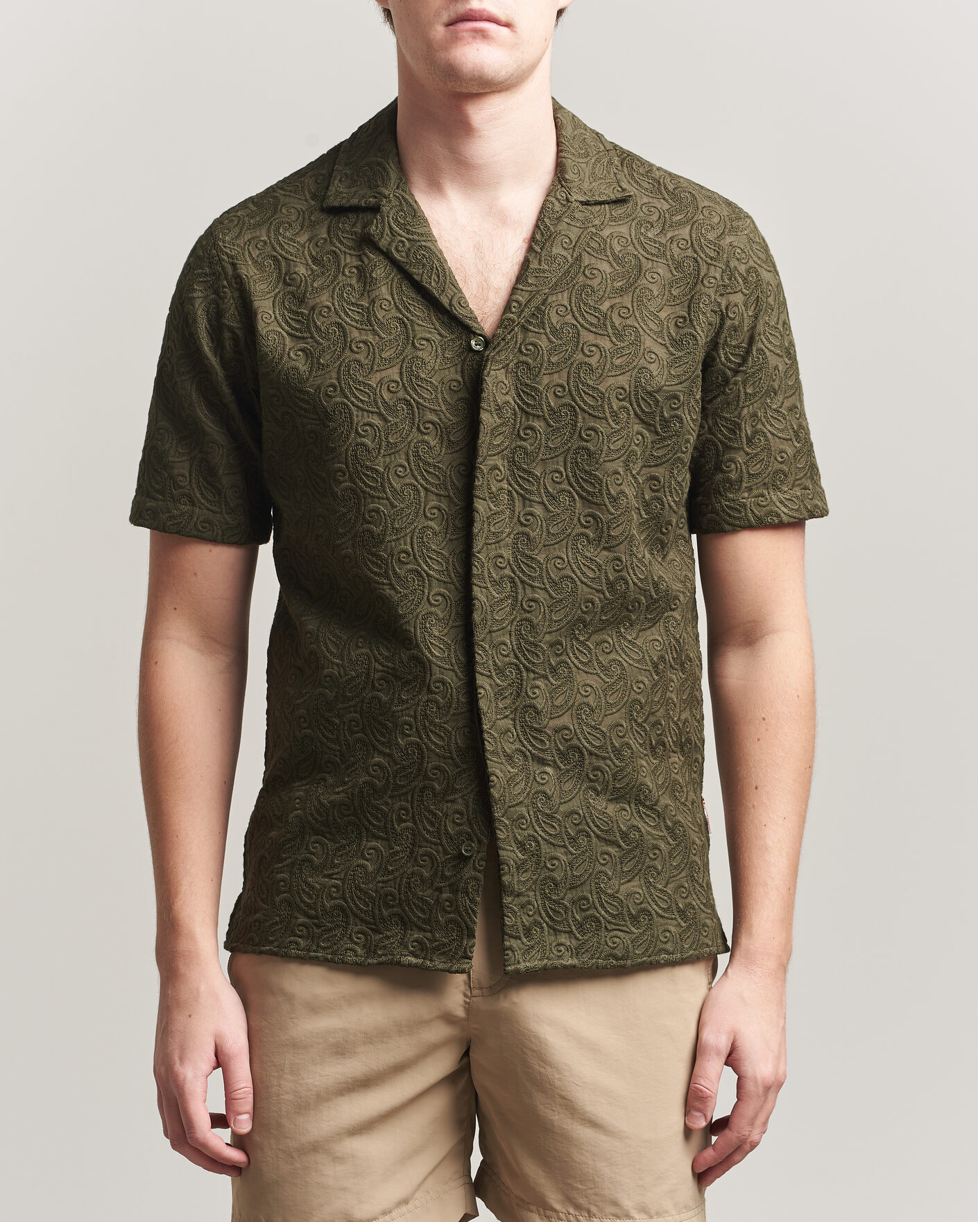 Herren | Hemden | Orlebar Brown | Maitan Brodery Shirt Bayleaf Green