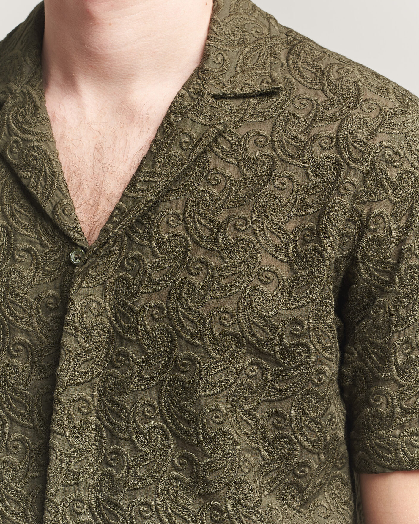 Herren | Hemden | Orlebar Brown | Maitan Brodery Shirt Bayleaf Green