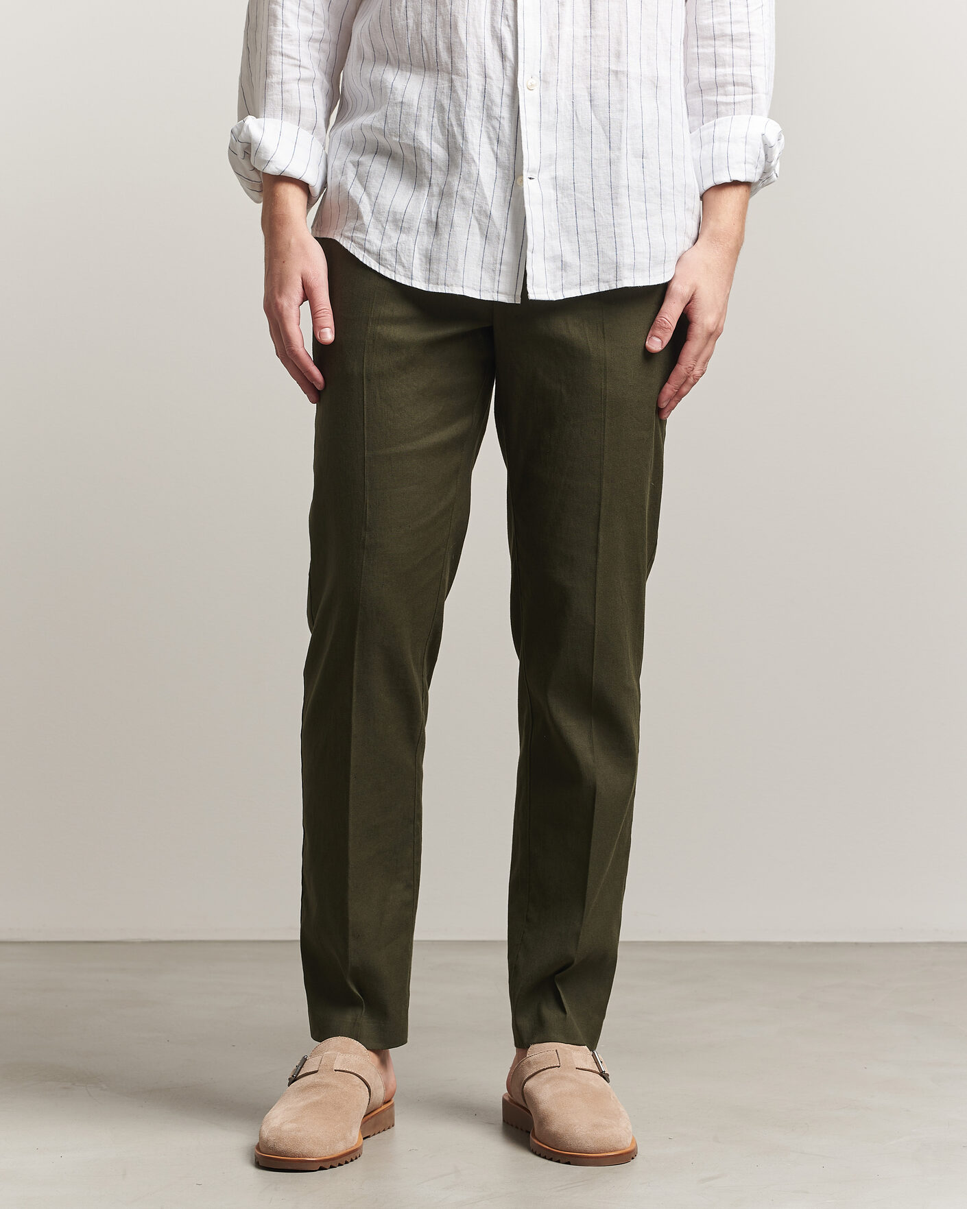 Herren | Hosen | Orlebar Brown | Ray Linen Pants Bayleaf Green