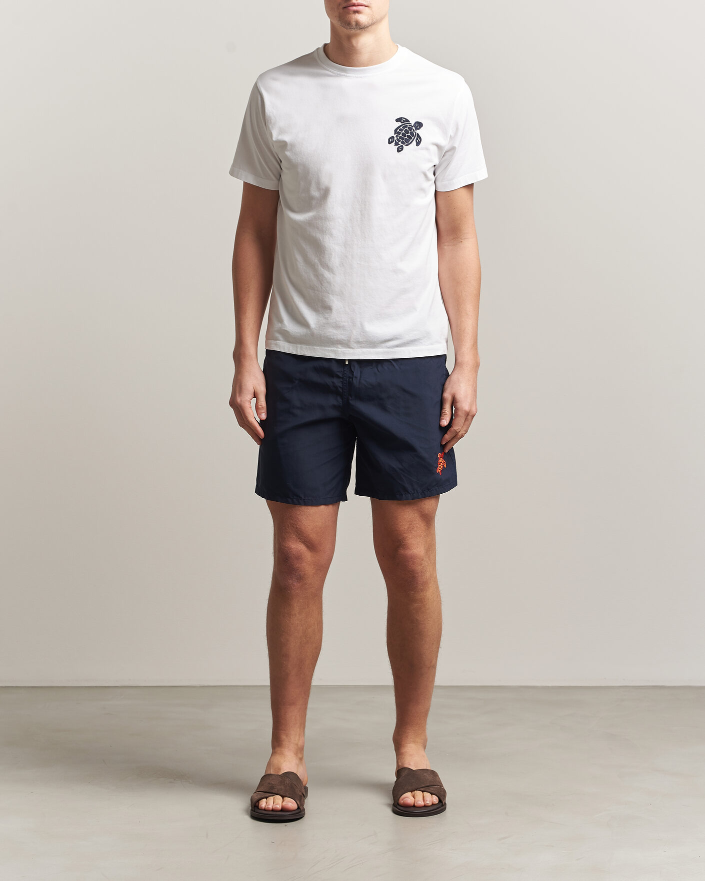 Herren | Badehosen | Vilebrequin | Moka Swimshorts Marine/Rouge
