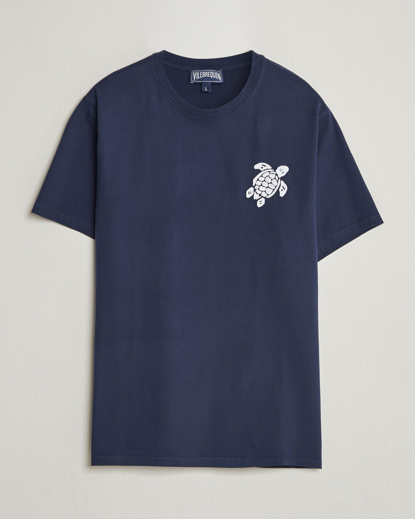Herren | T-Shirts | Vilebrequin | Embroidered Crew Neck T-Shirt Bleu Marine