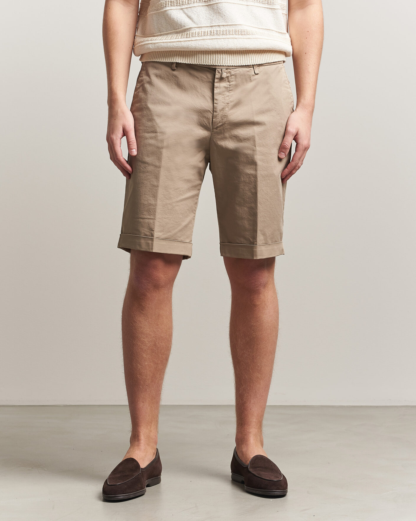 Herren | Shorts | Briglia 1949 | Cotton Stretch Shorts Taupe