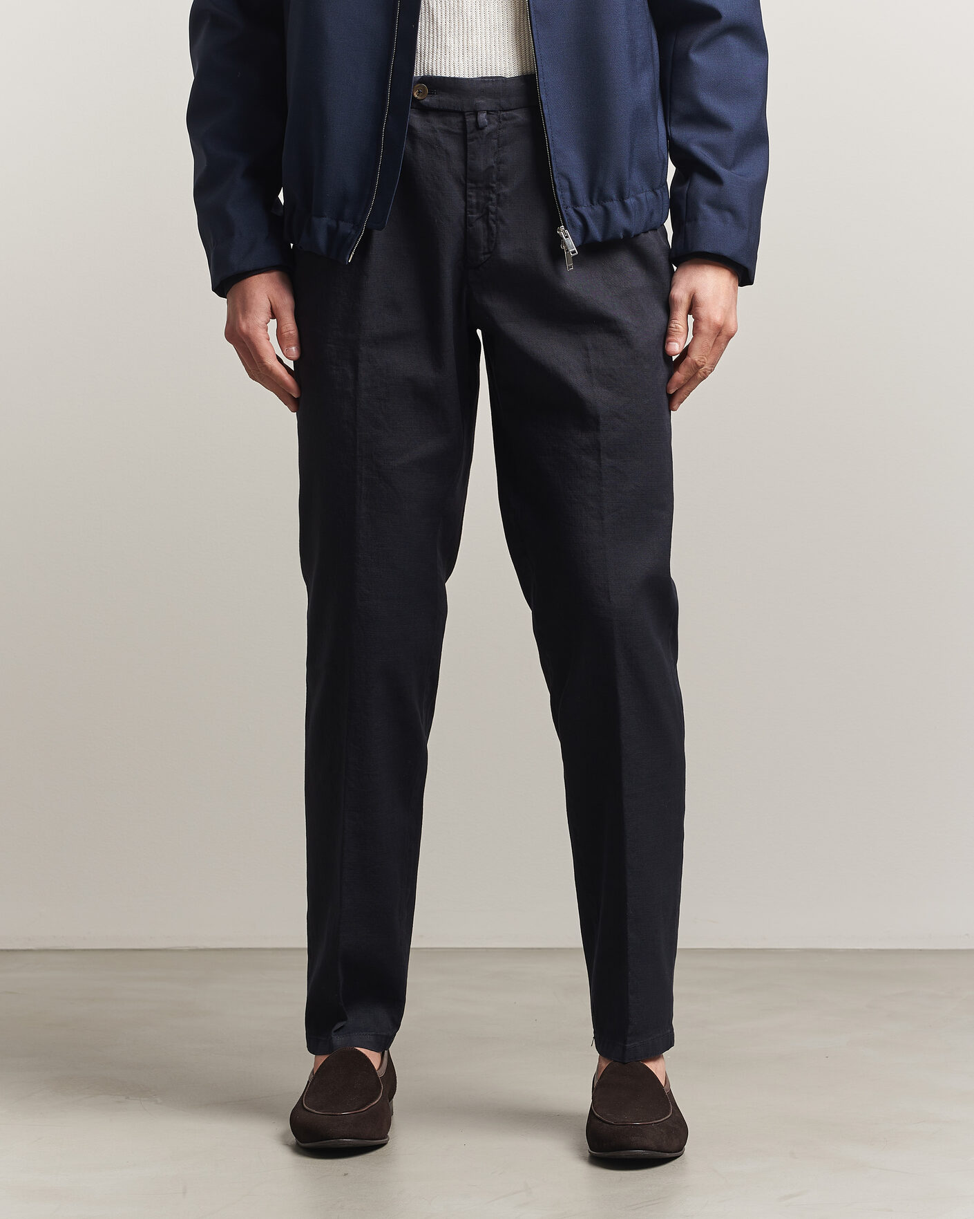 Herren | Hosen | Briglia 1949 | Pleated Linen Trousers Navy