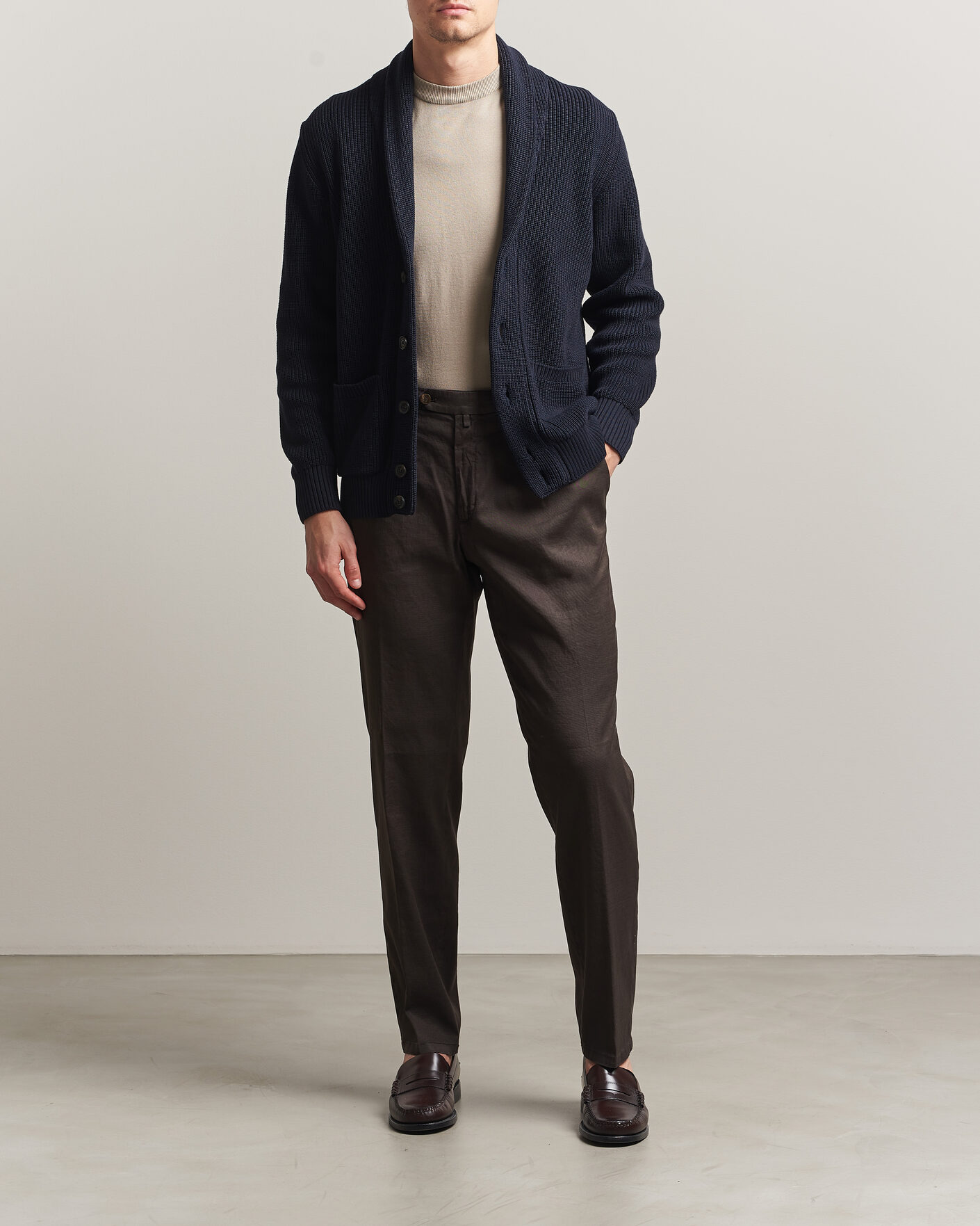 Herren | Hosen | Briglia 1949 | Pleated Linen Trousers Brown